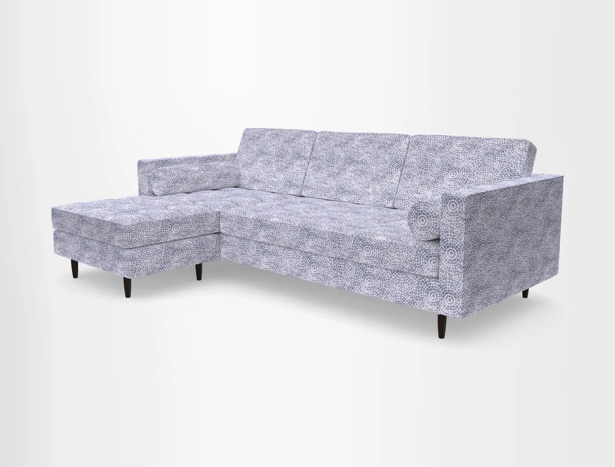 Marylebone RHF Corner Unit in Clever Tough And Eco Velvet Chrome