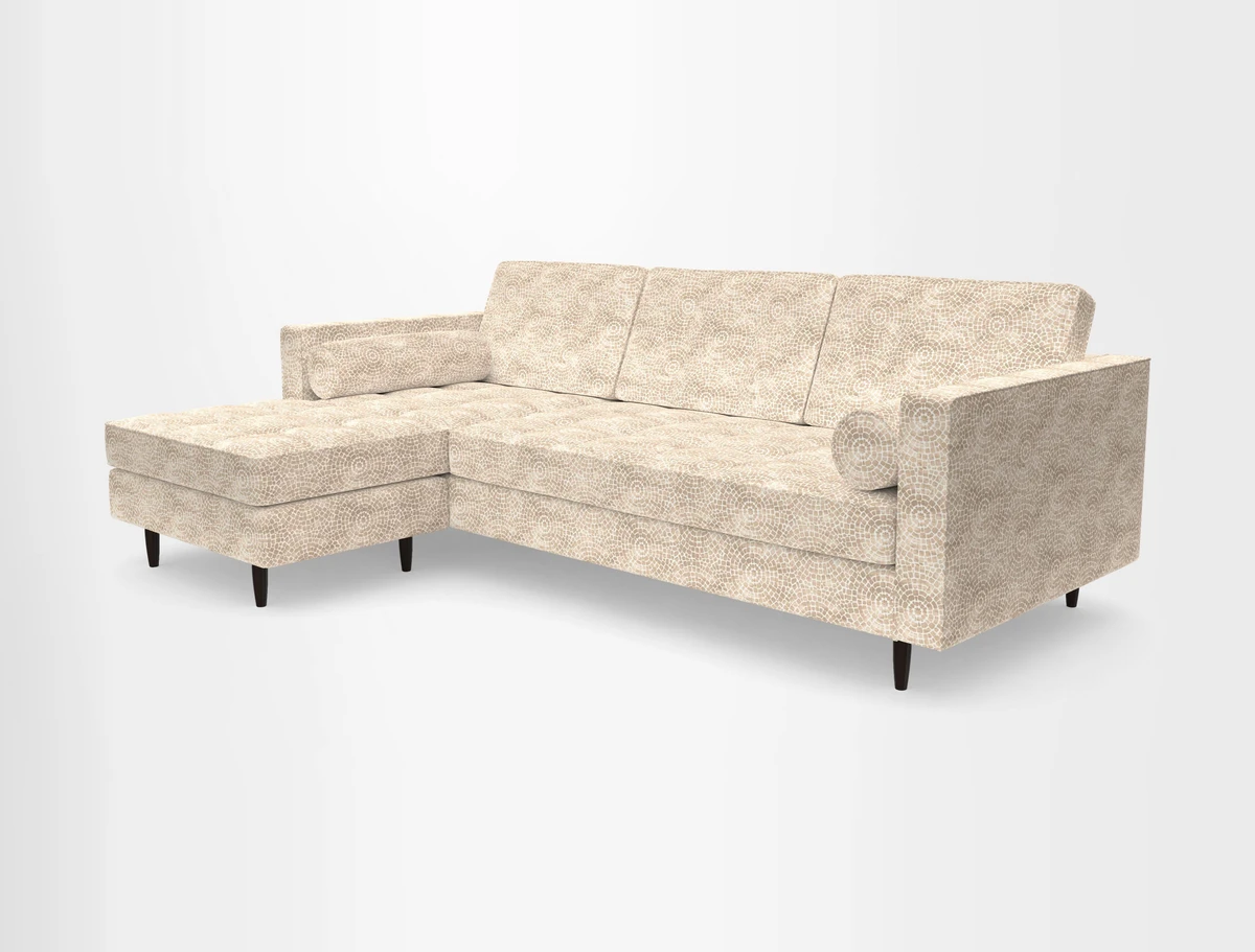 Marylebone RHF Corner Unit in Clever Tough And Eco Velvet Chrome