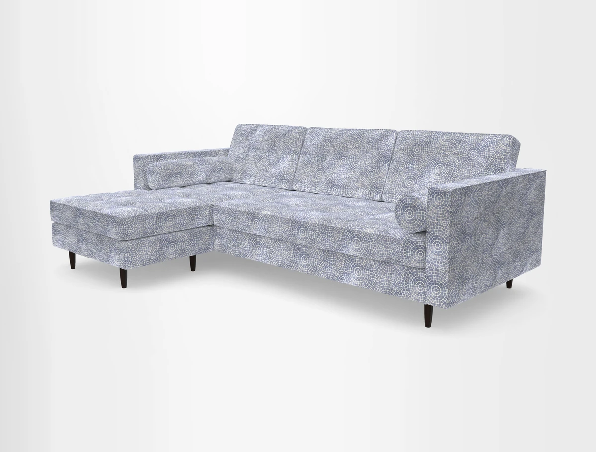 Marylebone RHF Corner Unit in Clever Tough And Eco Velvet Chrome
