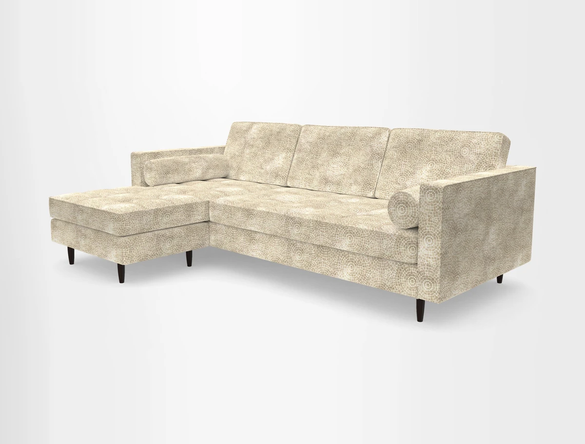 Marylebone RHF Corner Unit in Clever Tough And Eco Velvet Chrome