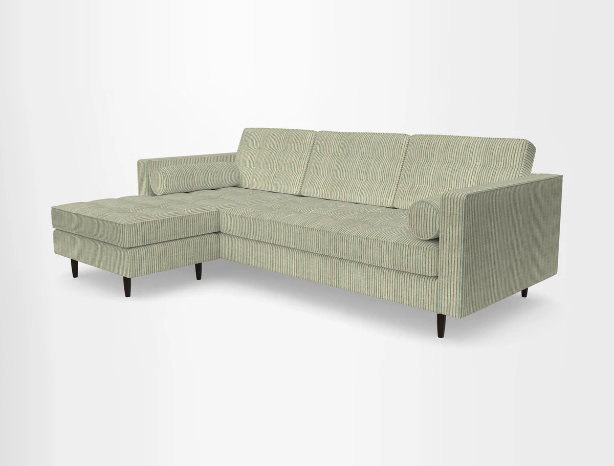 Marylebone RHF Corner Unit in Clever Tough And Eco Velvet Chrome