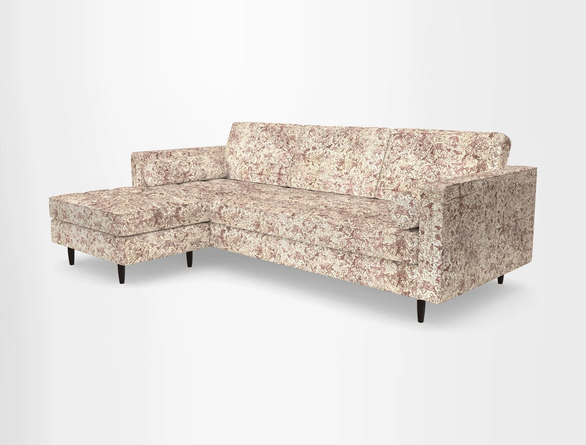 Marylebone RHF Corner Unit in Clever Tough And Eco Velvet Chrome