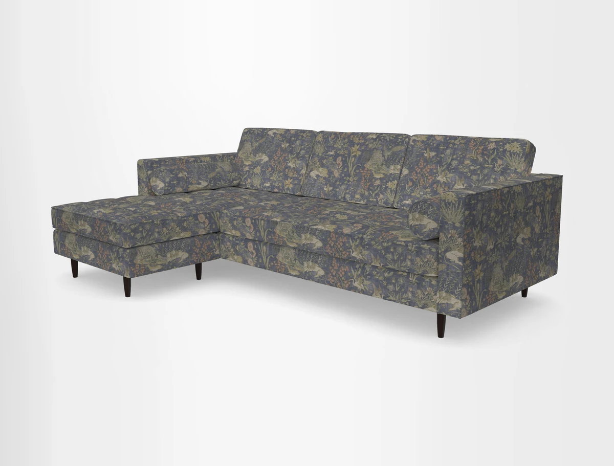 Marylebone RHF Corner Unit in Clever Tough And Eco Velvet Chrome