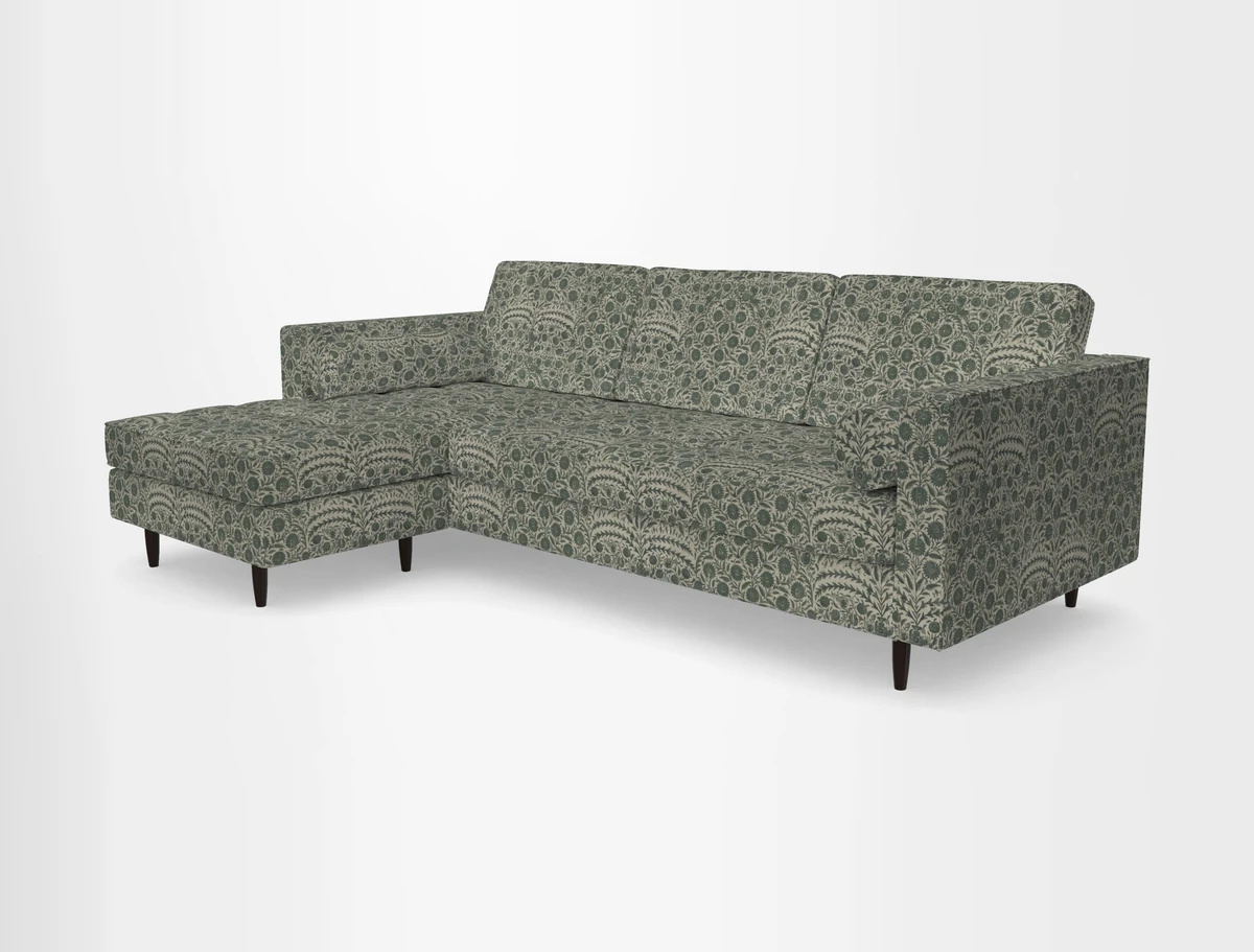 Marylebone RHF Corner Unit in Clever Tough And Eco Velvet Chrome