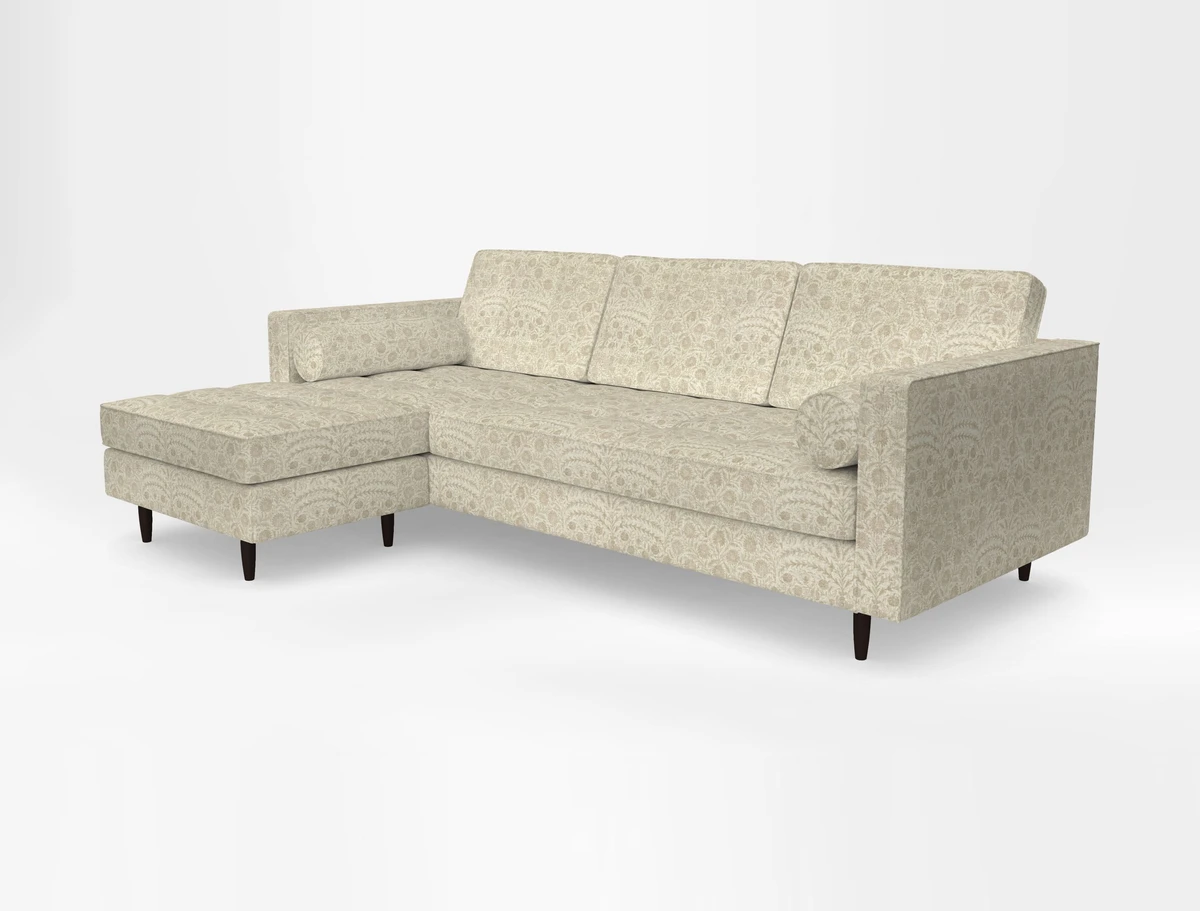 Marylebone RHF Corner Unit in Clever Tough And Eco Velvet Chrome