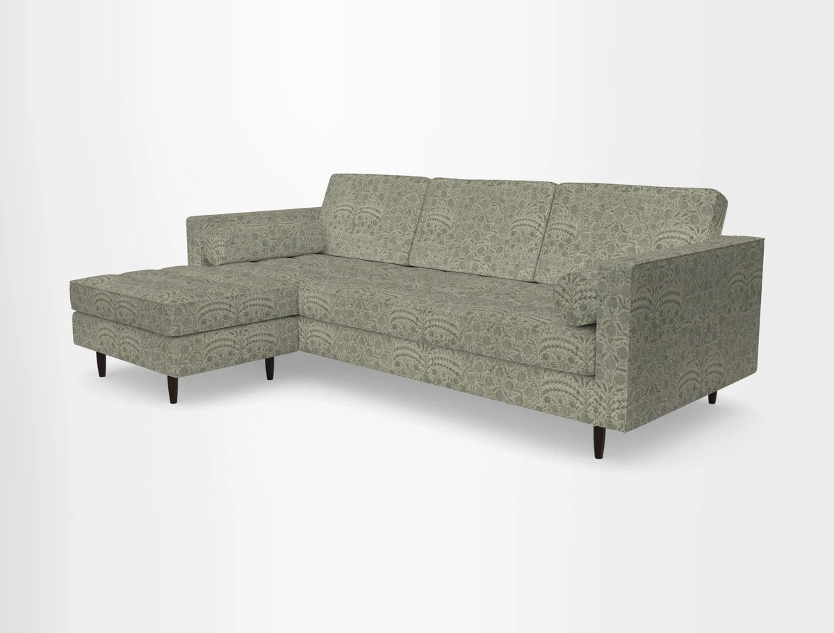 Marylebone RHF Corner Unit in Clever Tough And Eco Velvet Chrome
