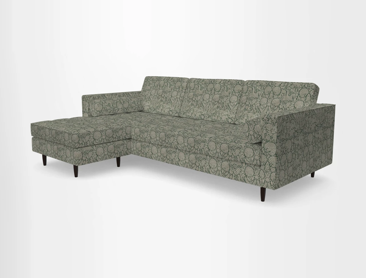Marylebone RHF Corner Unit in Clever Tough And Eco Velvet Chrome