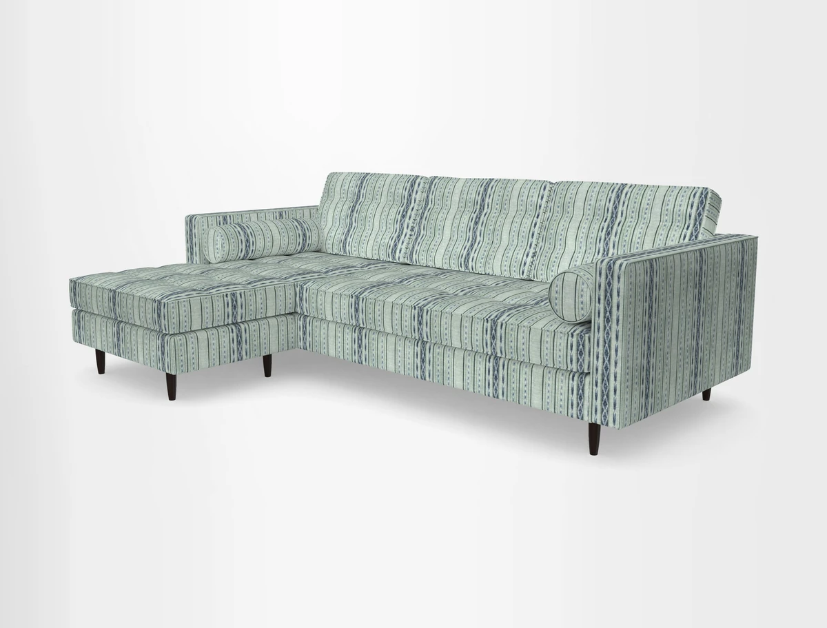 Marylebone RHF Corner Unit in Clever Tough And Eco Velvet Chrome
