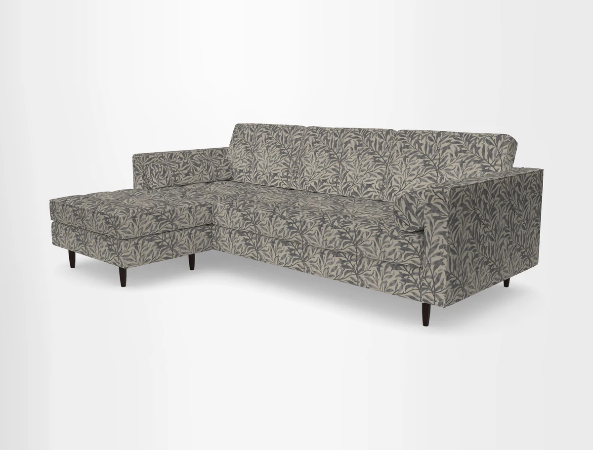 Marylebone RHF Corner Unit in Clever Tough And Eco Velvet Chrome
