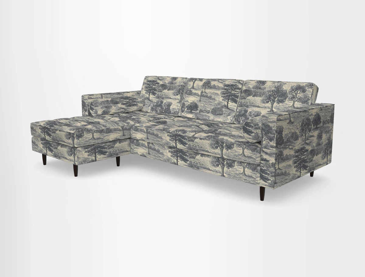 Marylebone RHF Corner Unit in Clever Tough And Eco Velvet Chrome