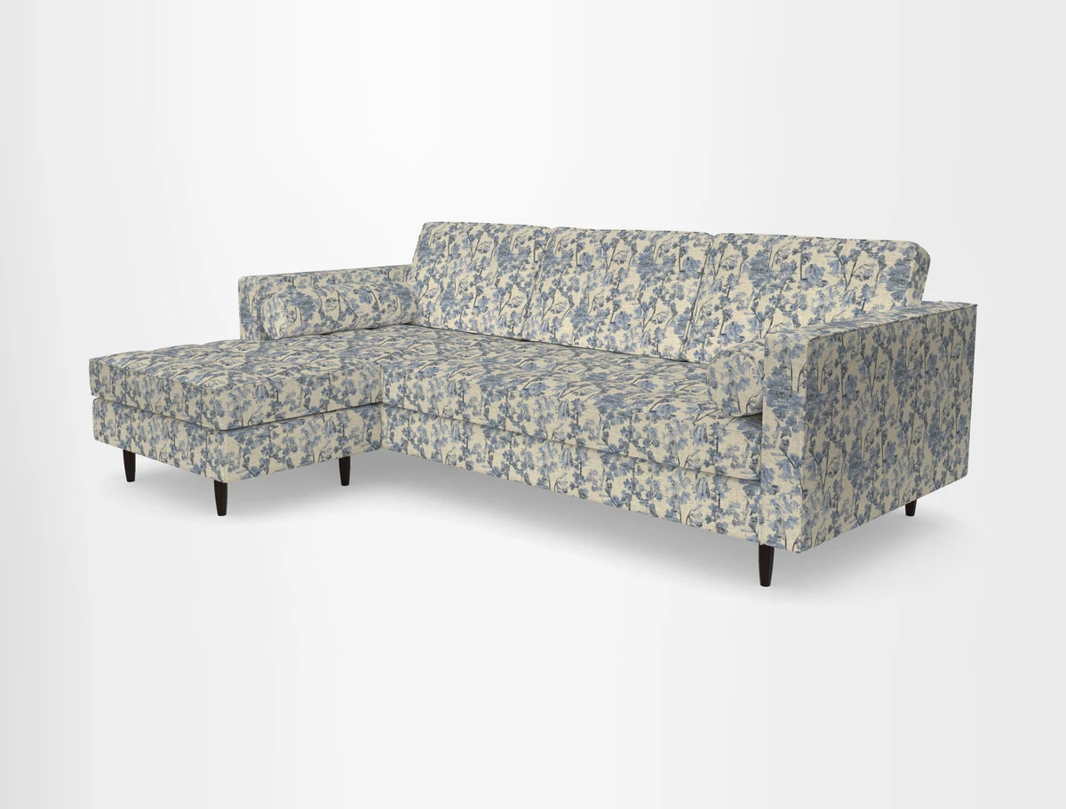 Marylebone RHF Corner Unit in Clever Tough And Eco Velvet Chrome