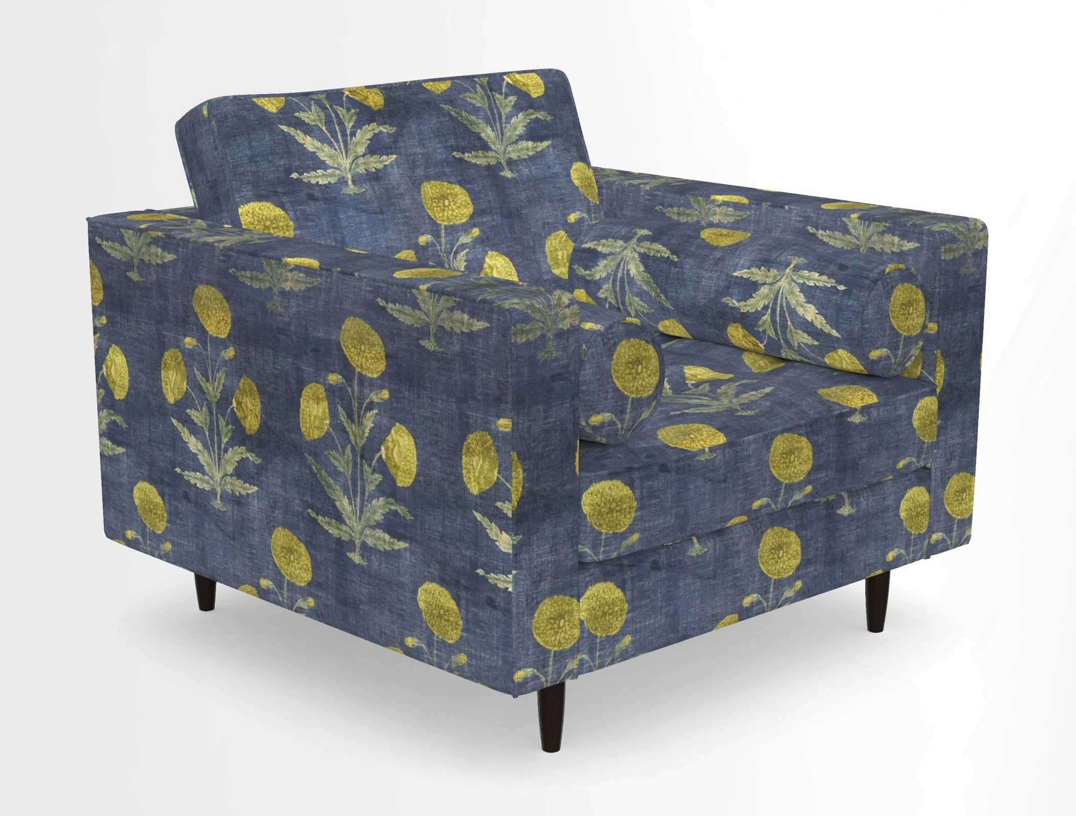 Marylebone Chair in Clever Tough And Eco Velvet Indigo