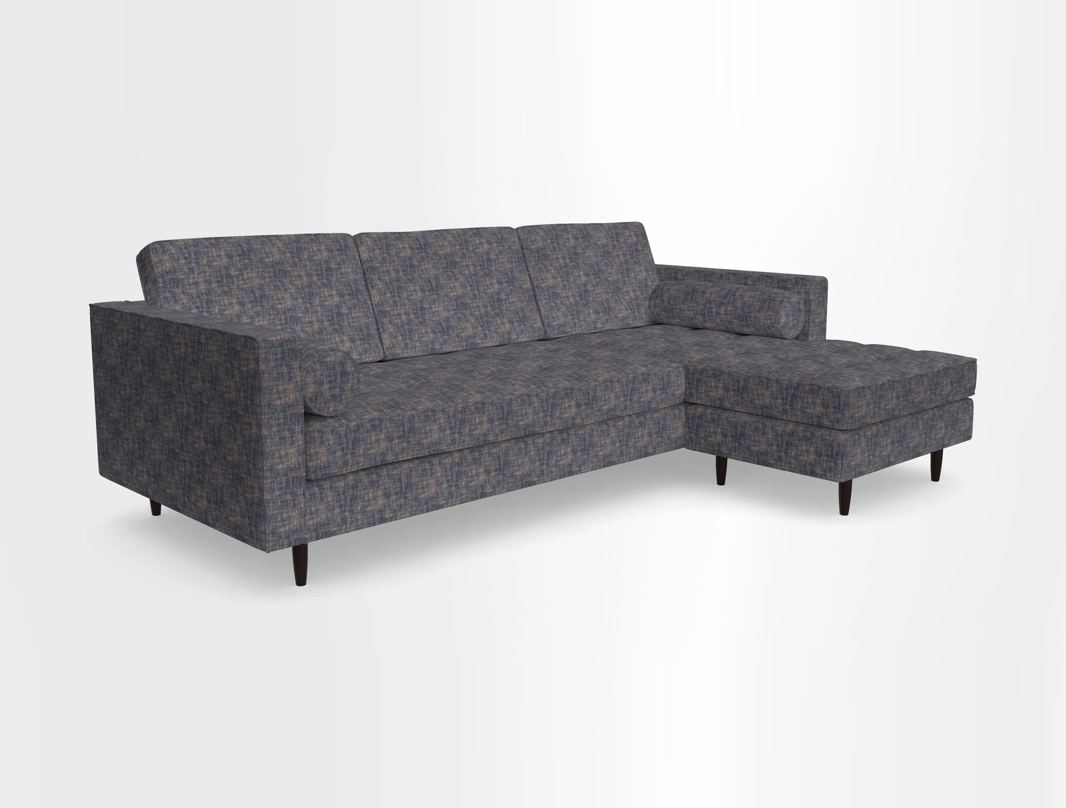 Marylebone LHF Corner Unit in Clever Tough And Eco Velvet Chrome