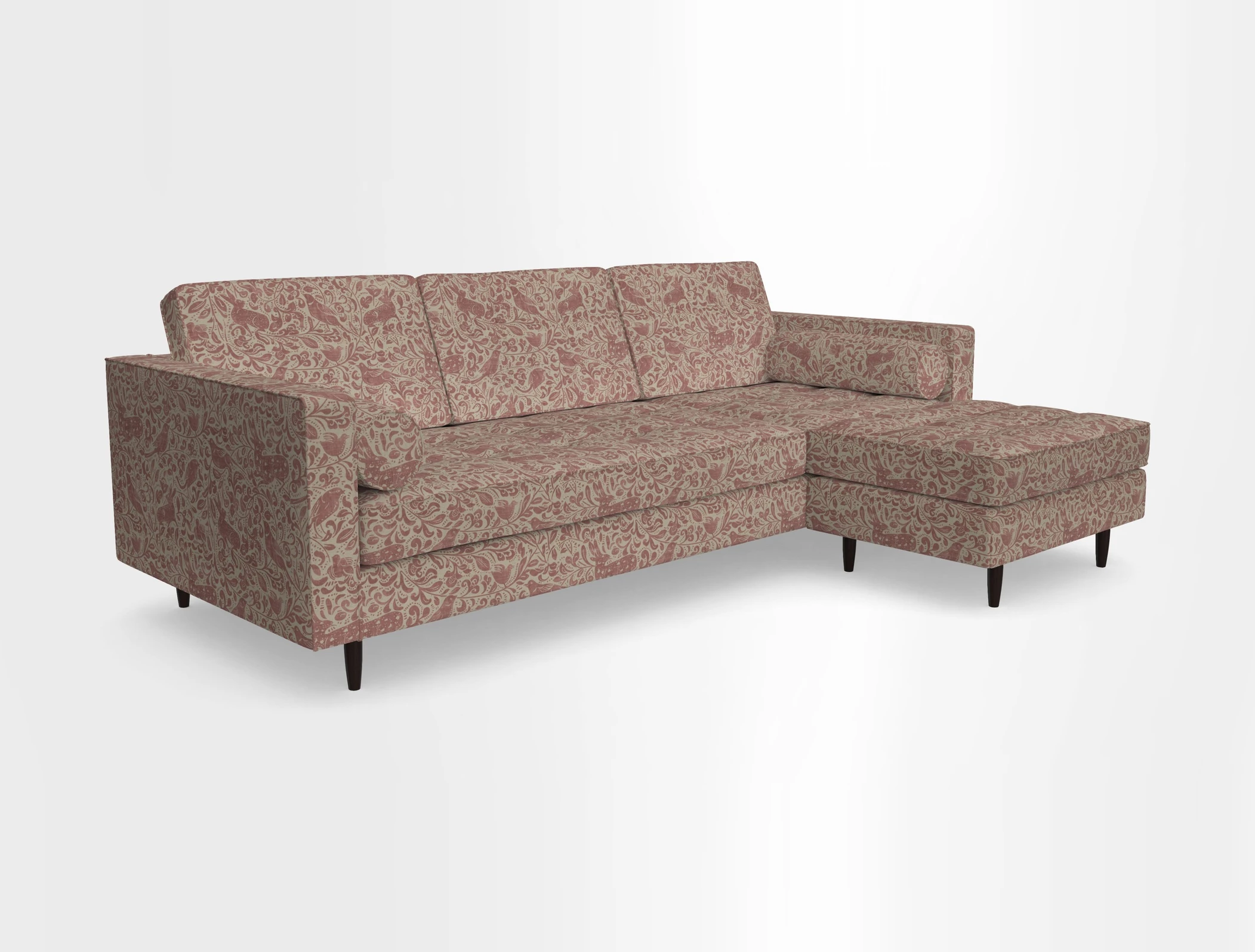 Marylebone LHF Corner Unit in Clever Tough And Eco Velvet Chrome
