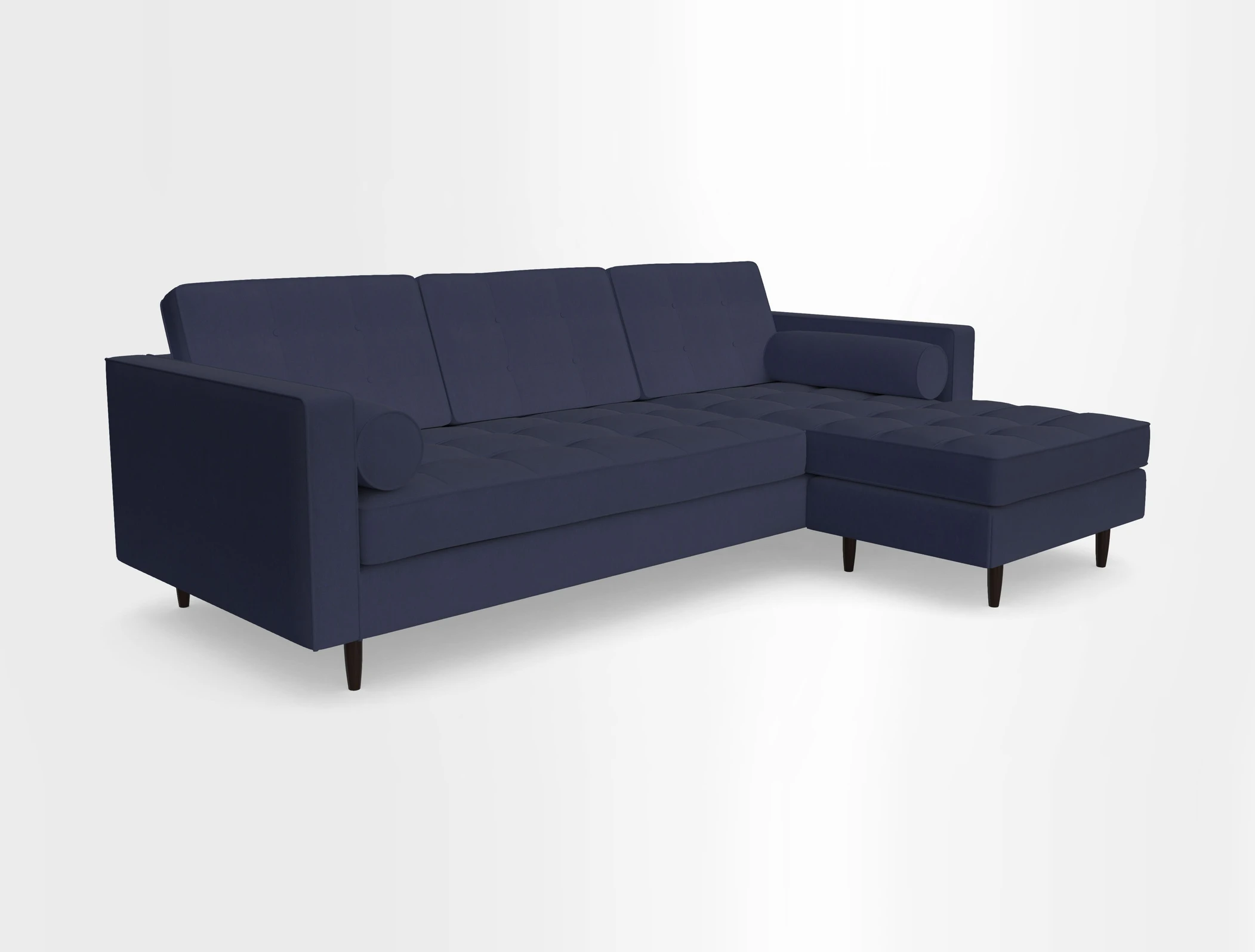 Marylebone LHF Corner Unit in Clever Tough And Eco Velvet Chrome