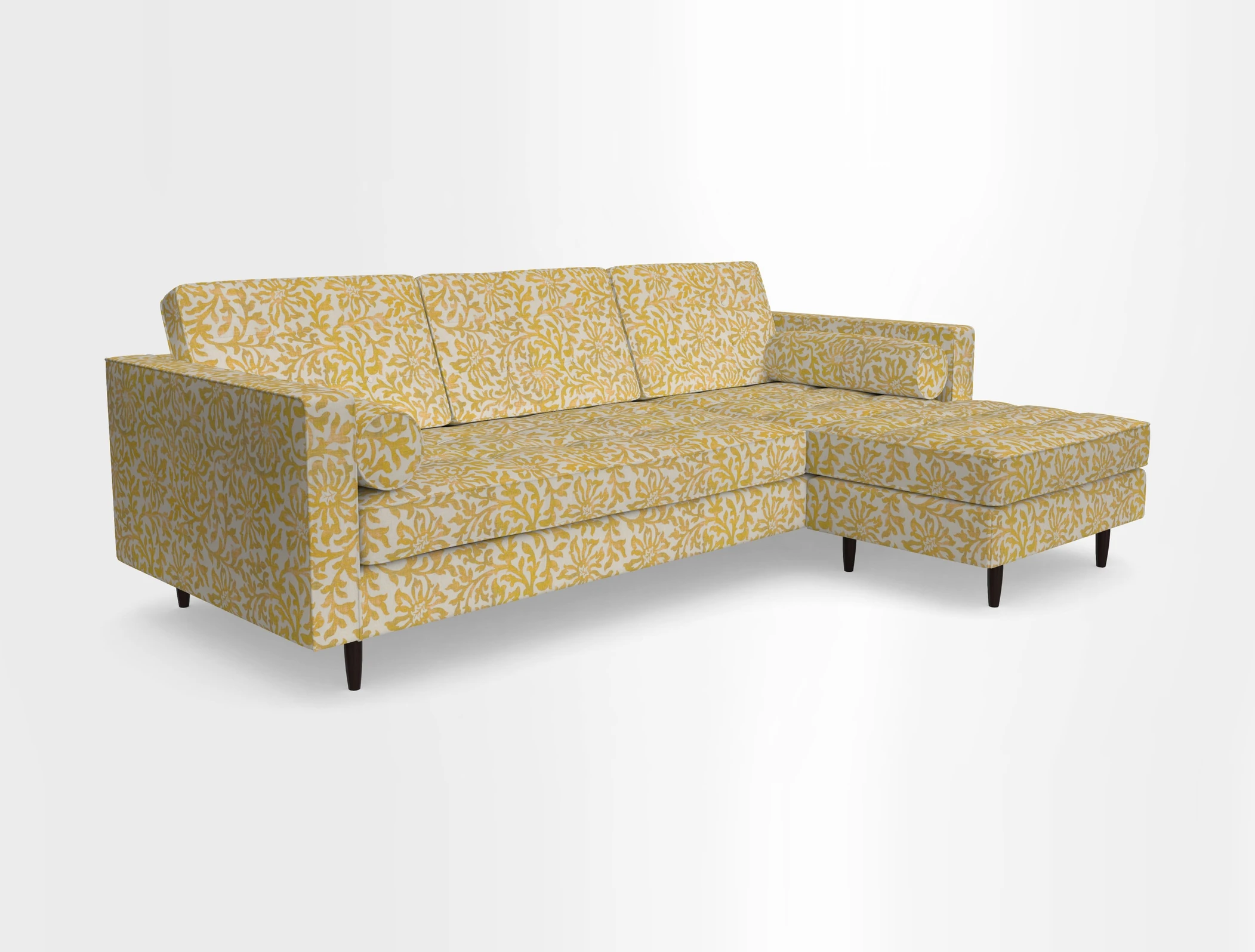 Marylebone LHF Corner Unit in Clever Tough And Eco Velvet Chrome