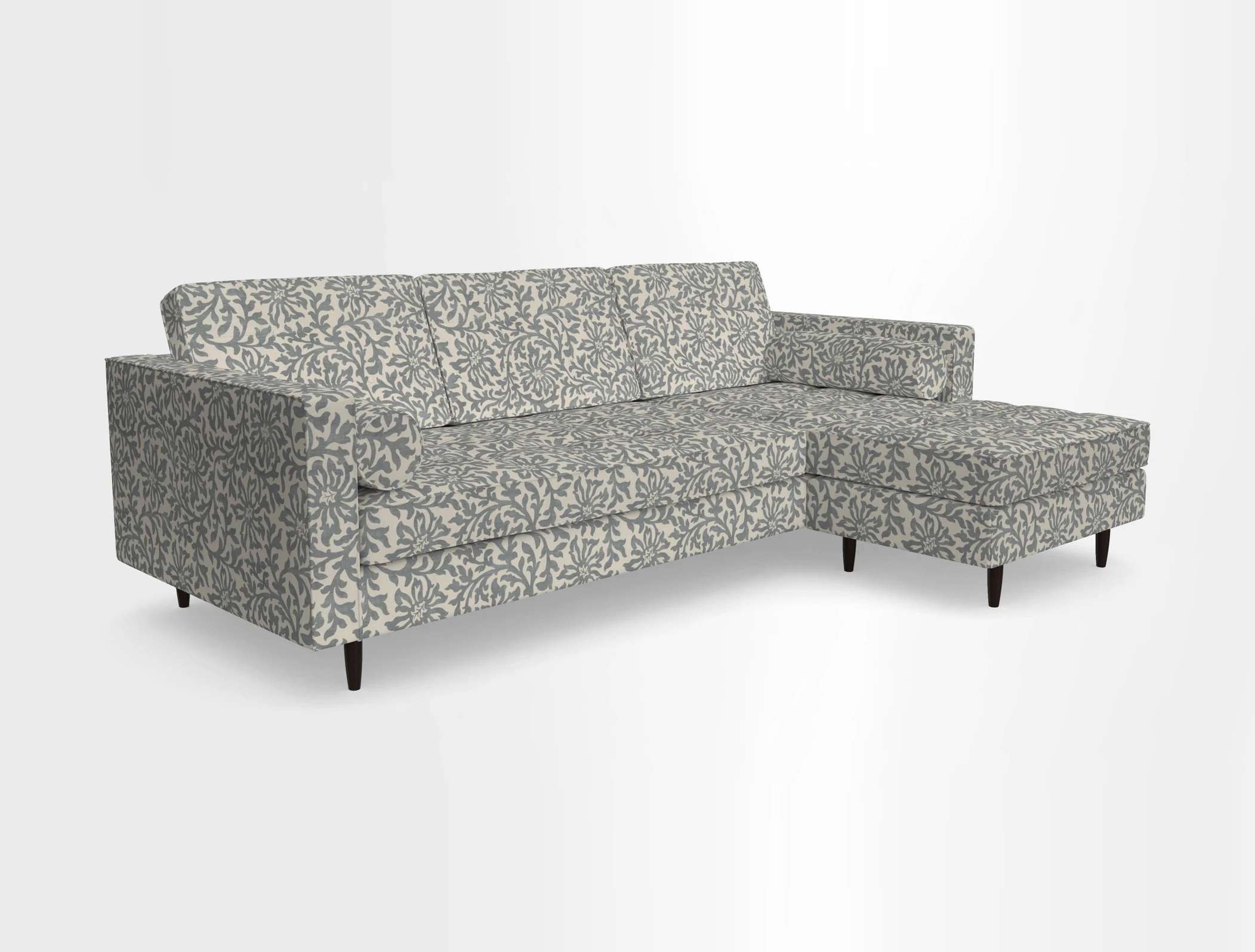Marylebone LHF Corner Unit in Clever Tough And Eco Velvet Chrome