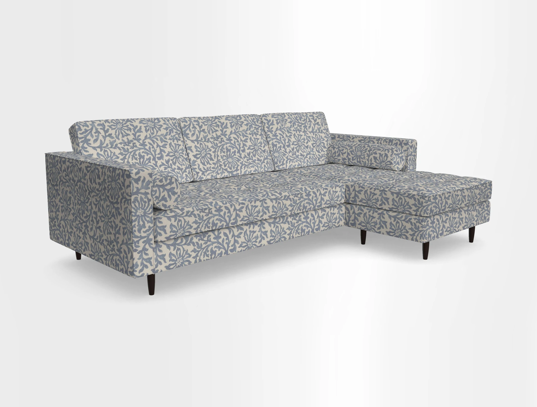 Marylebone LHF Corner Unit in Clever Tough And Eco Velvet Chrome