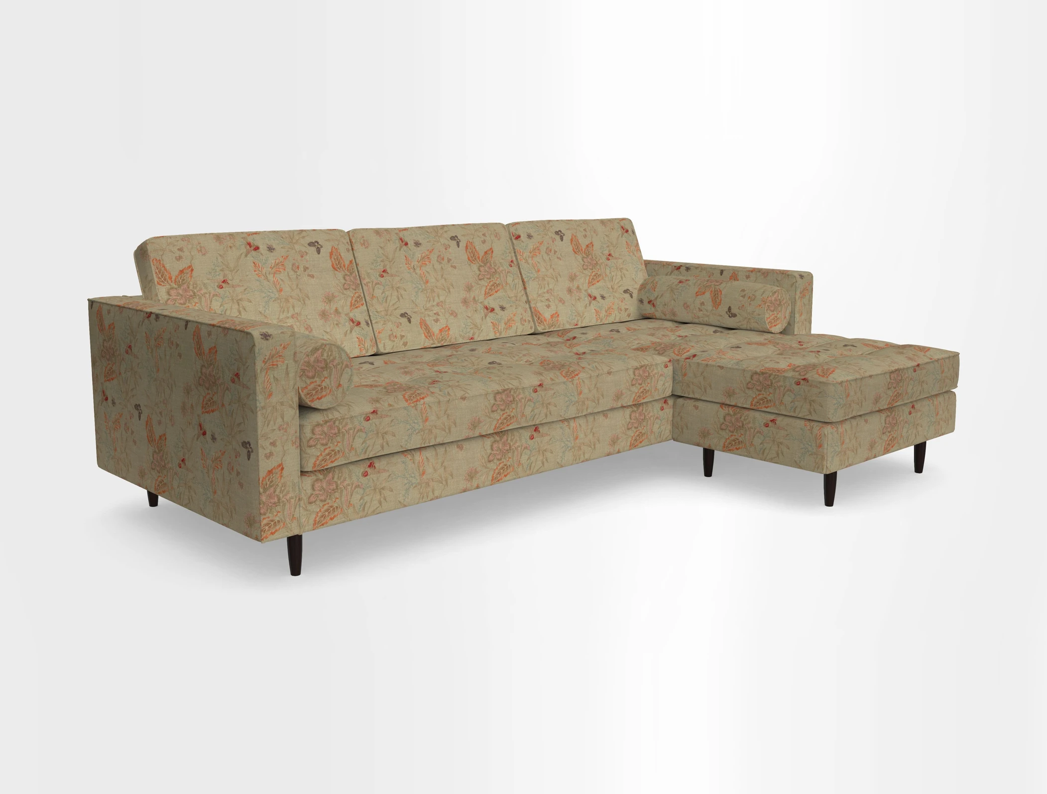 Marylebone LHF Corner Unit in Clever Tough And Eco Velvet Chrome