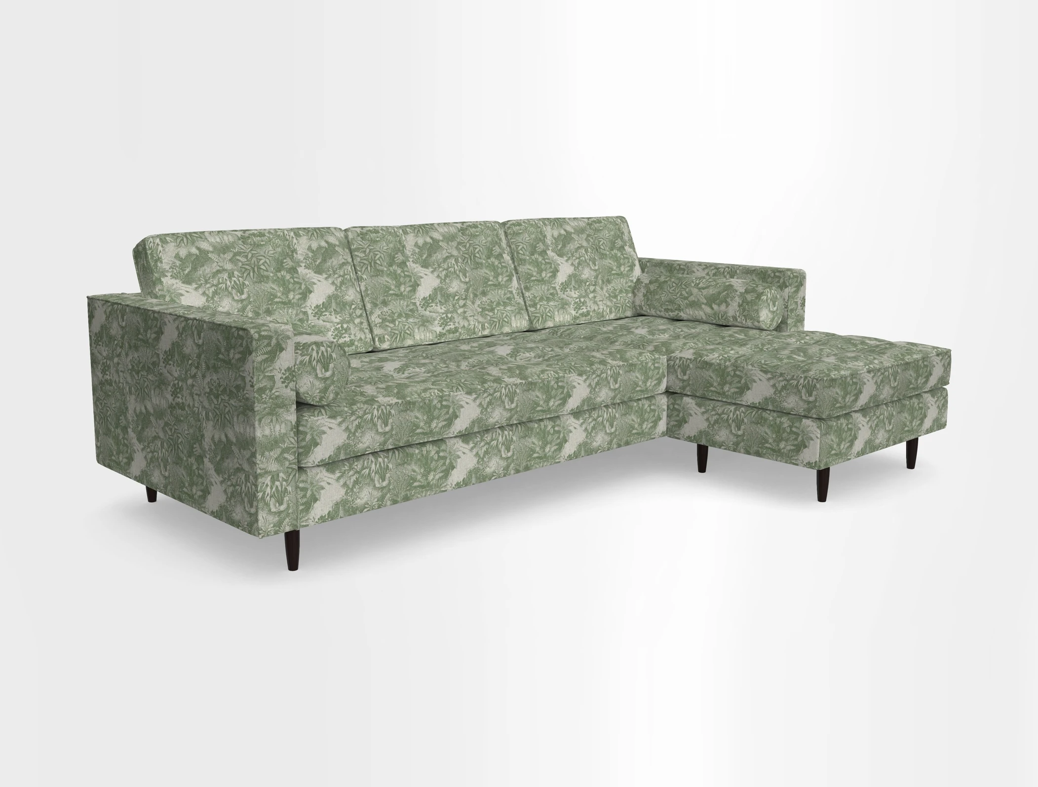 Marylebone LHF Corner Unit in Clever Tough And Eco Velvet Chrome