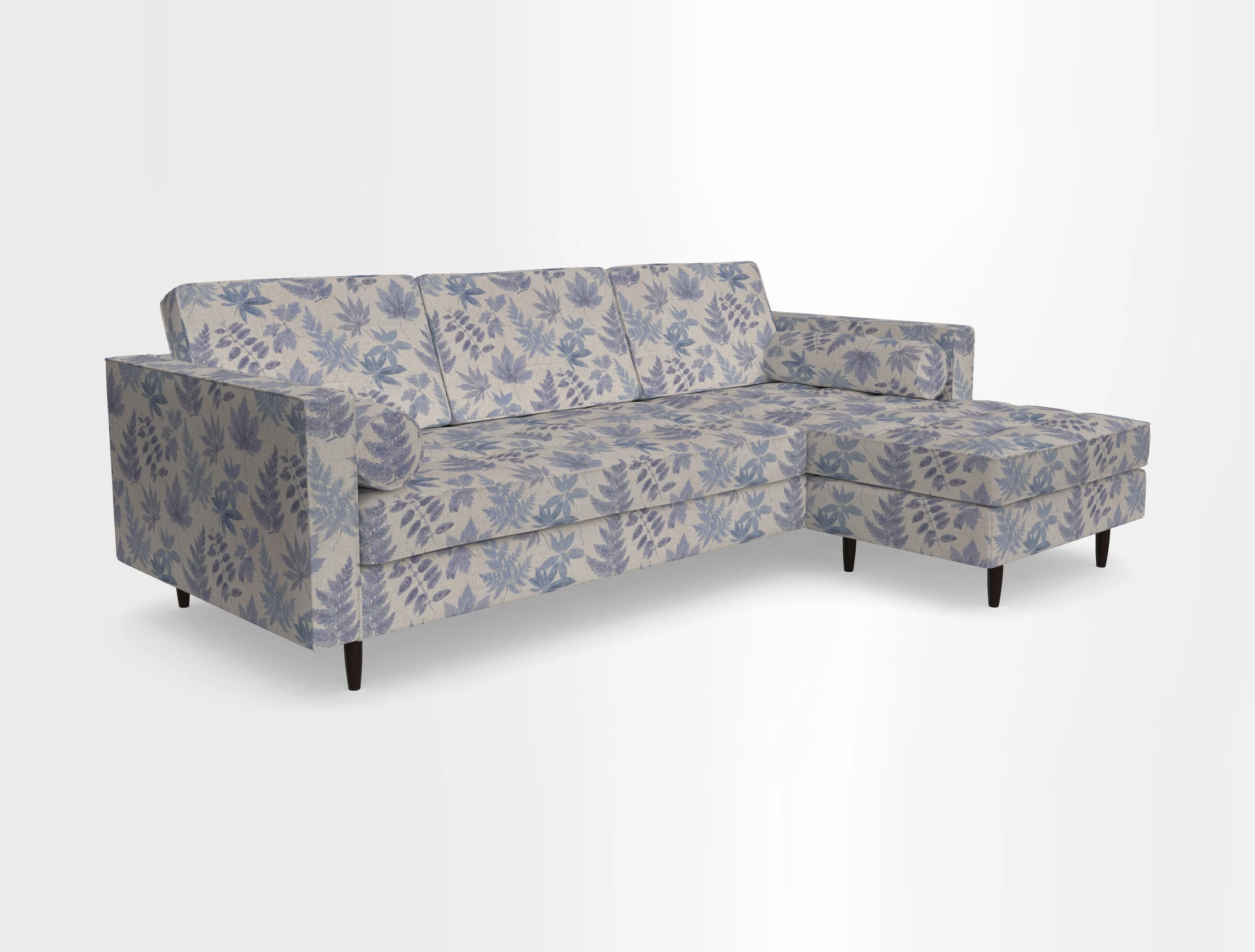Marylebone LHF Corner Unit in Clever Tough And Eco Velvet Chrome