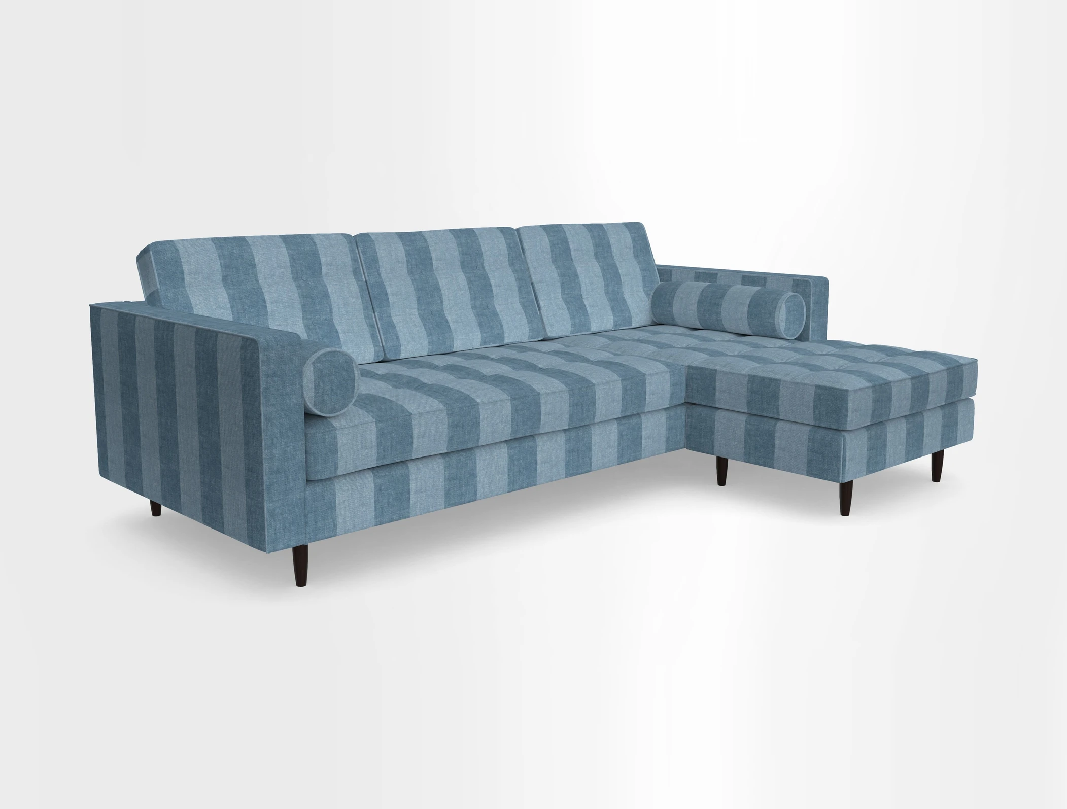 Marylebone LHF Corner Unit in Clever Tough And Eco Velvet Chrome