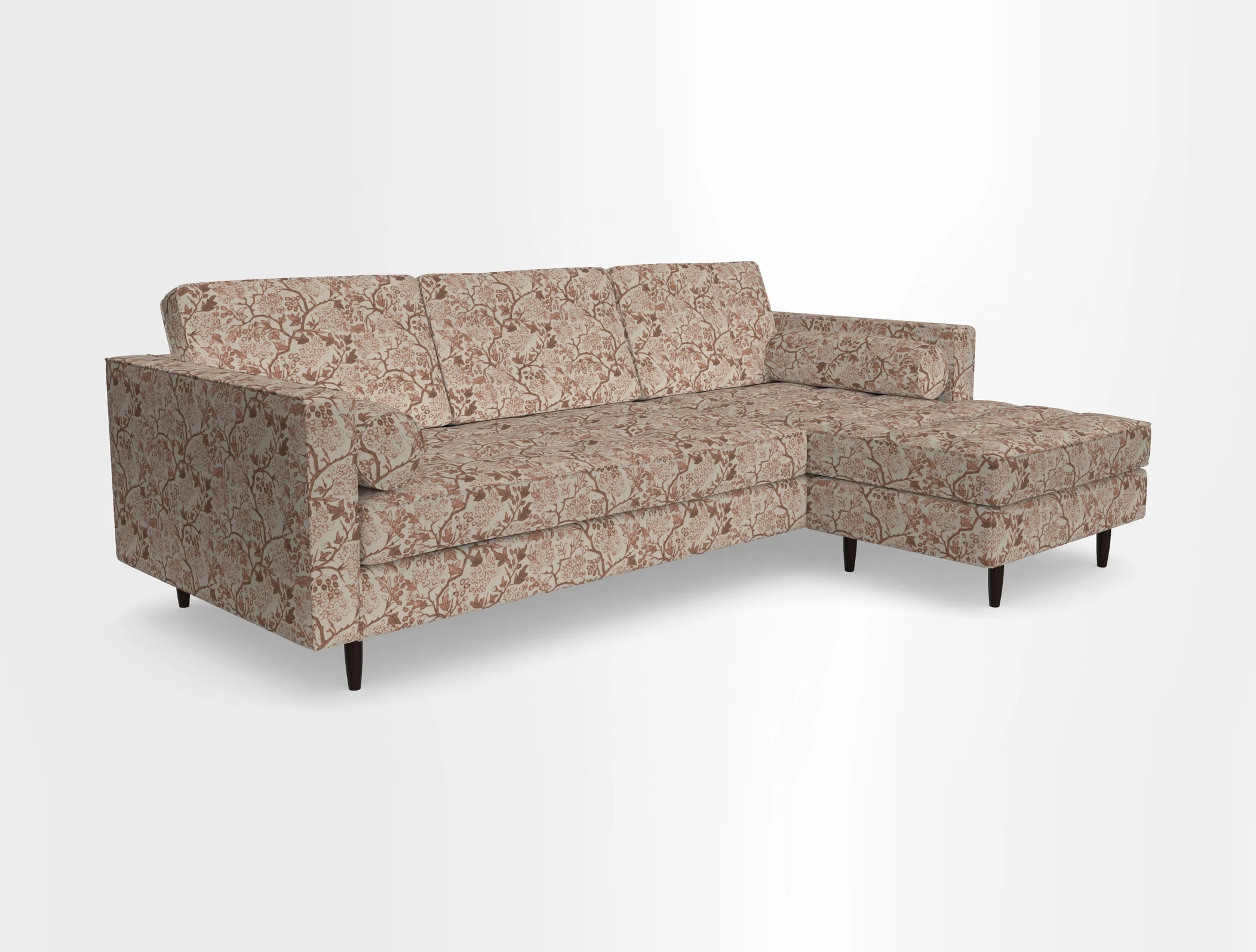 Marylebone LHF Corner Unit in Clever Tough And Eco Velvet Chrome