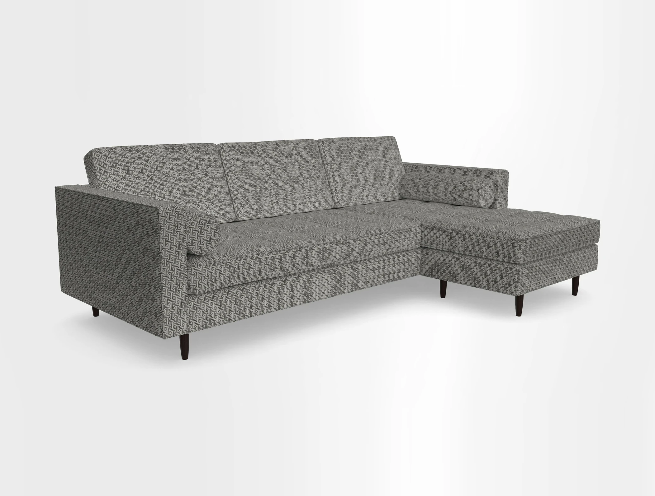 Marylebone LHF Corner Unit in Clever Tough And Eco Velvet Chrome