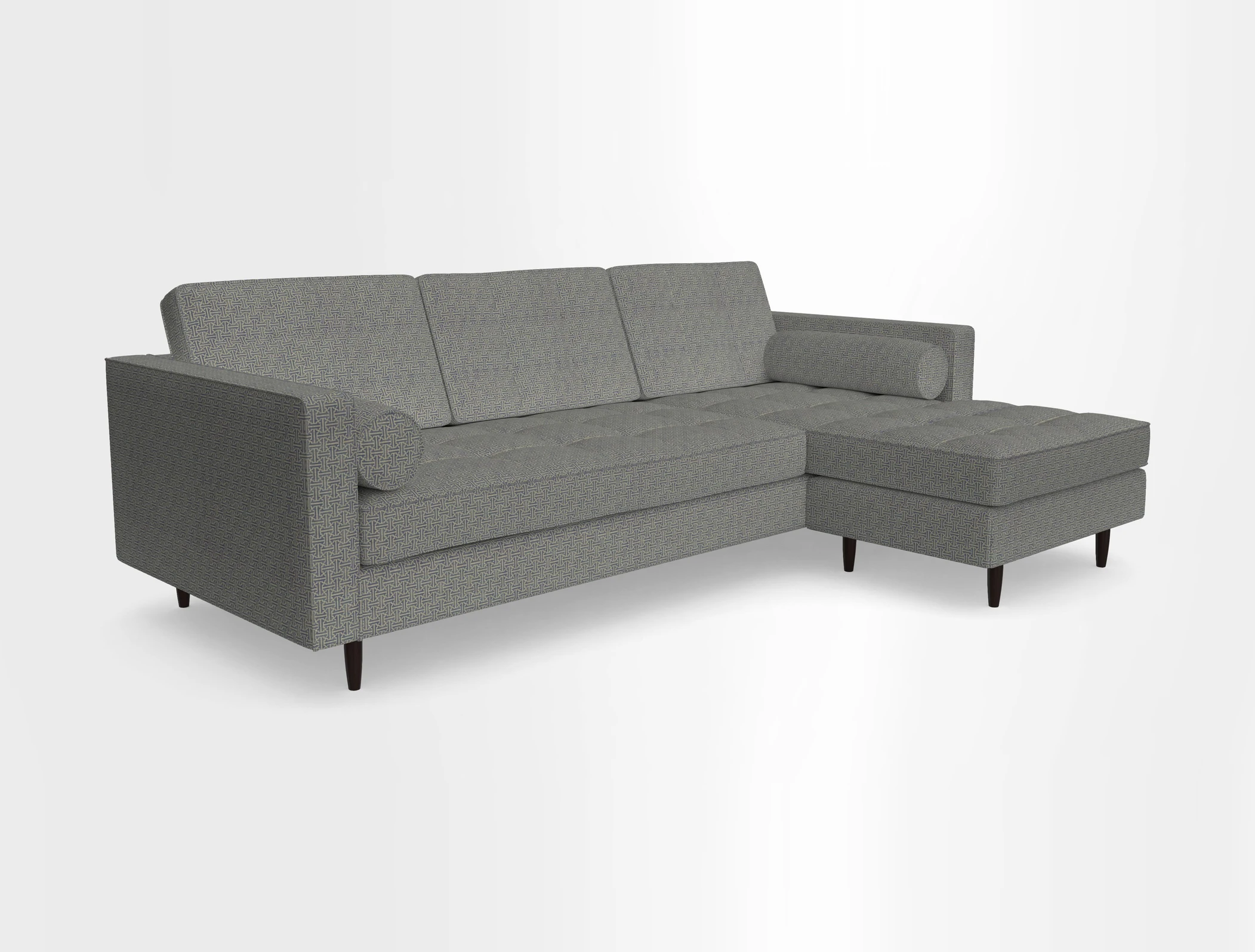 Marylebone LHF Corner Unit in Clever Tough And Eco Velvet Chrome