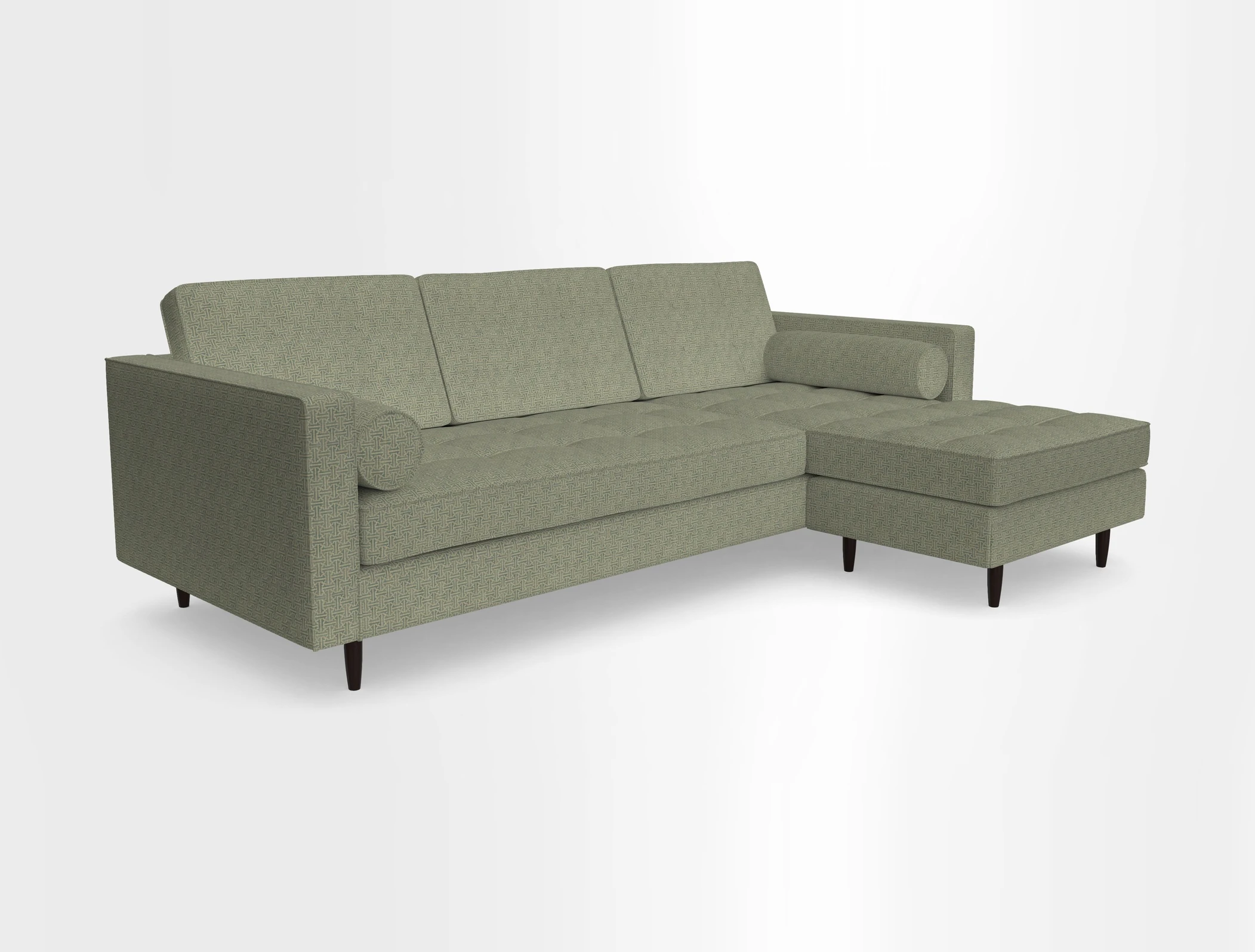 Marylebone LHF Corner Unit in Clever Tough And Eco Velvet Chrome