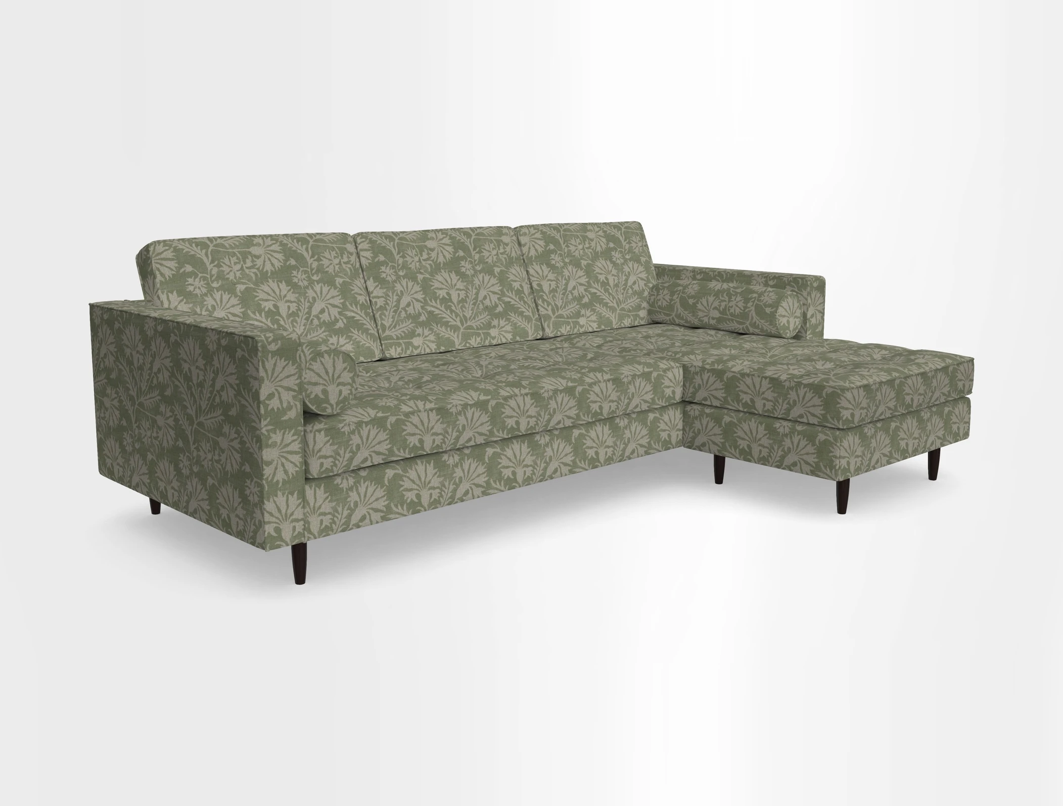 Marylebone LHF Corner Unit in Clever Tough And Eco Velvet Chrome