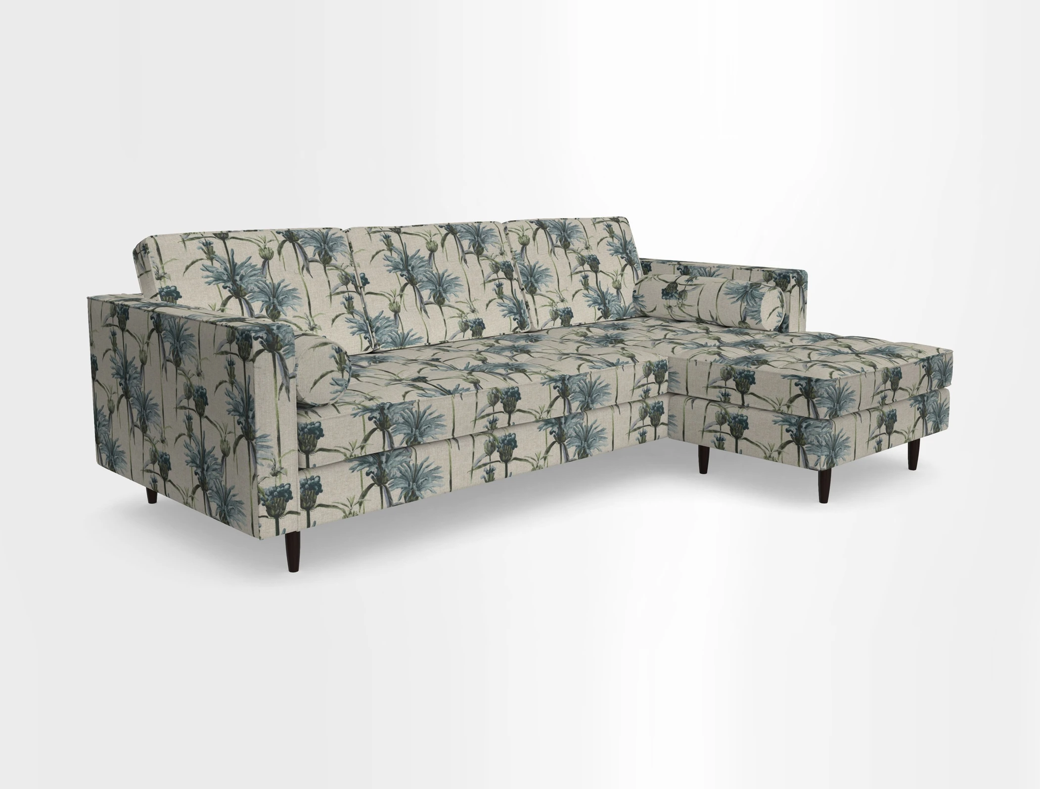Marylebone LHF Corner Unit in Clever Tough And Eco Velvet Chrome