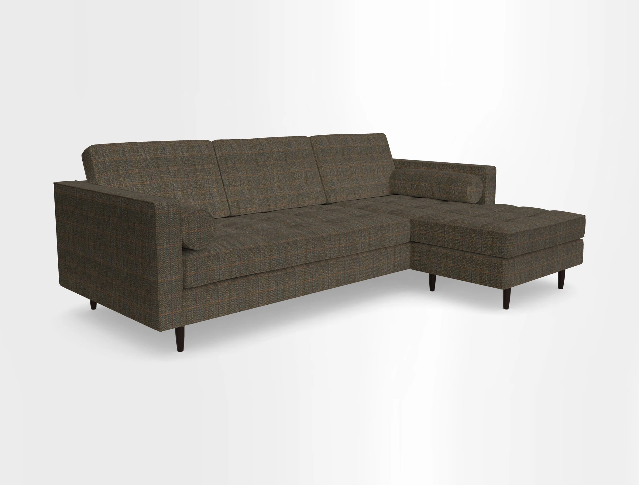 Marylebone LHF Corner Unit in Clever Tough And Eco Velvet Chrome