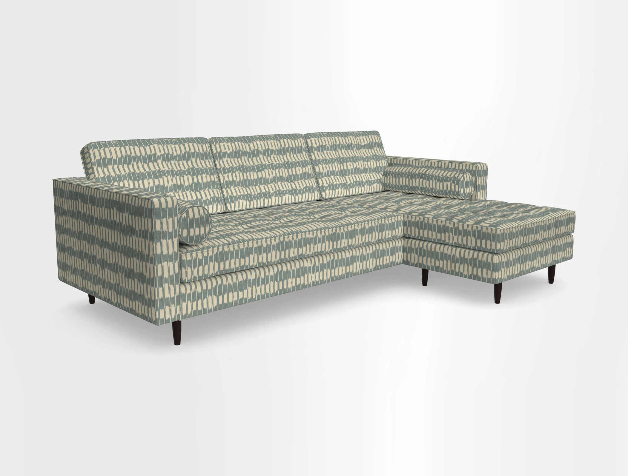 Marylebone LHF Corner Unit in Clever Tough And Eco Velvet Chrome