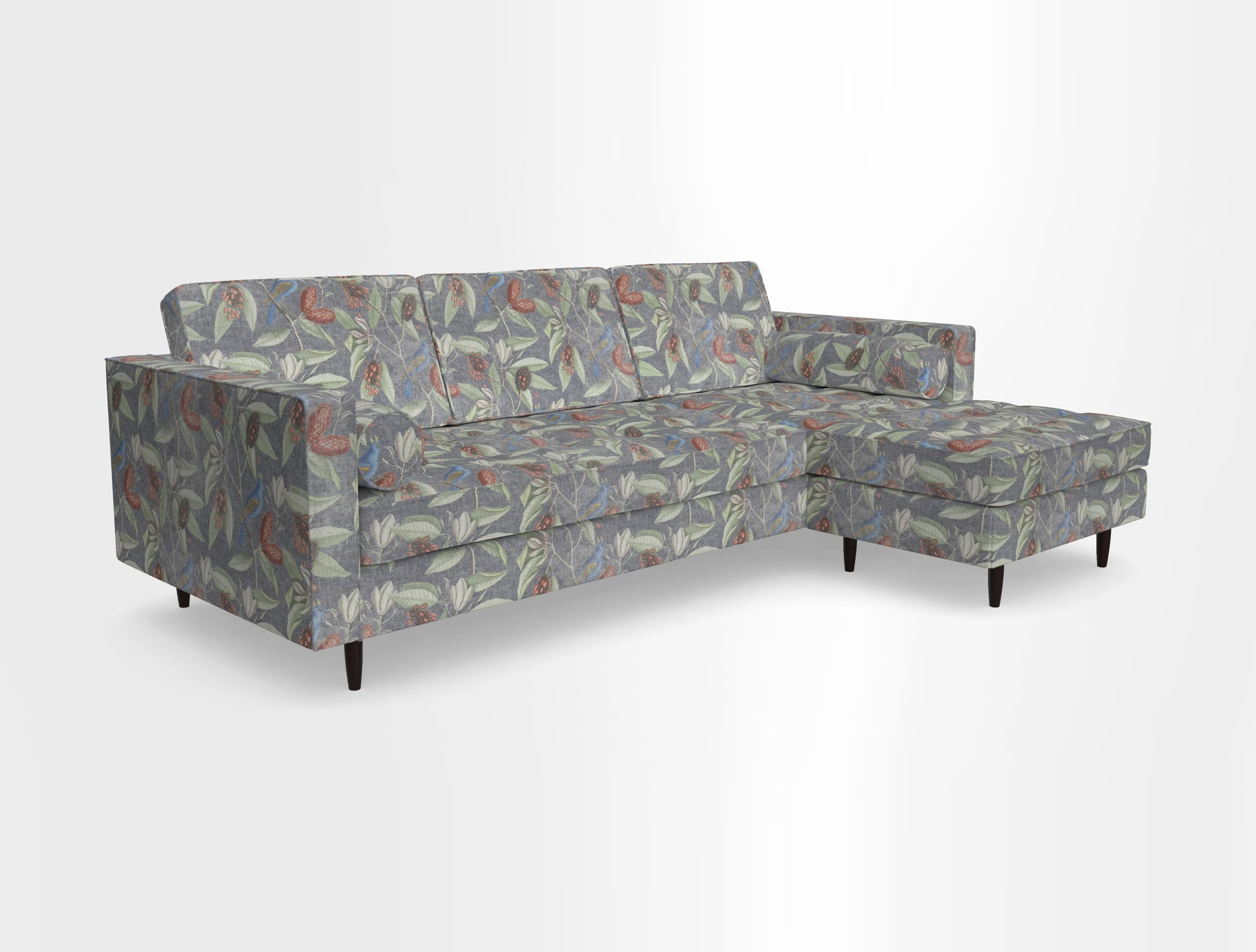 Marylebone LHF Corner Unit in Clever Tough And Eco Velvet Chrome