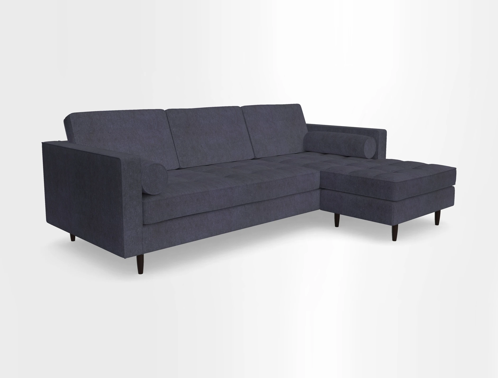 Marylebone LHF Corner Unit in Clever Tough And Eco Velvet Chrome