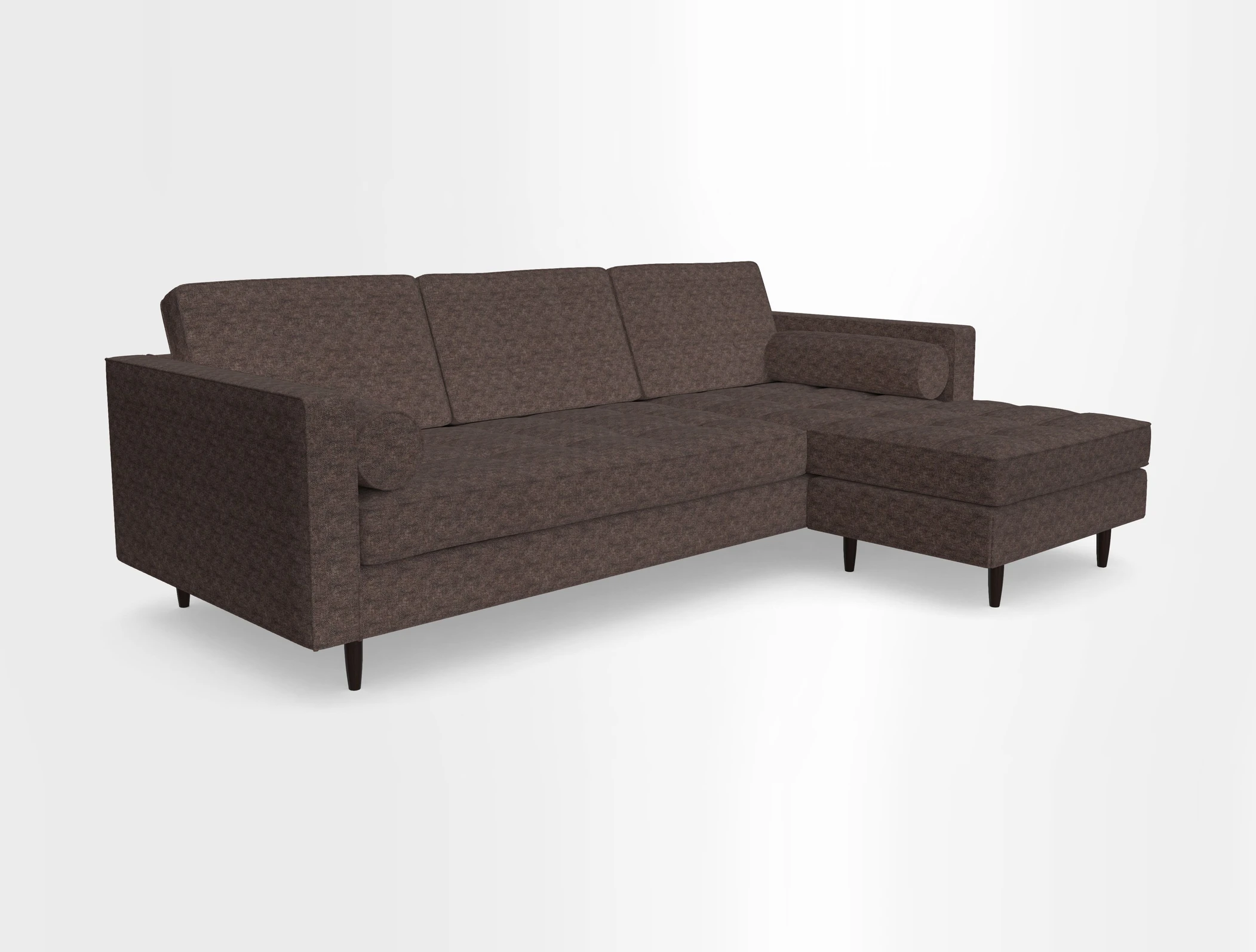 Marylebone LHF Corner Unit in Clever Tough And Eco Velvet Chrome