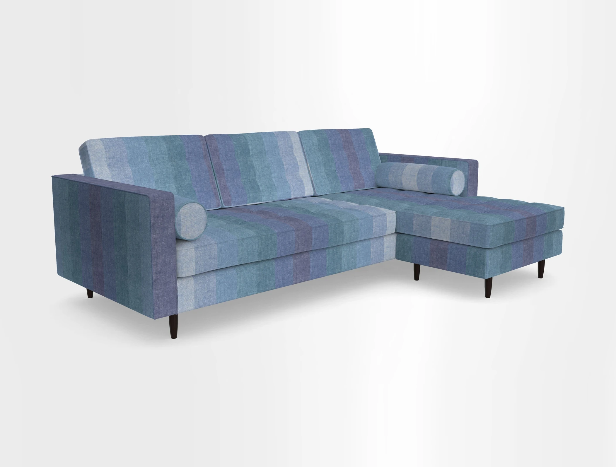 Marylebone LHF Corner Unit in Clever Tough And Eco Velvet Chrome