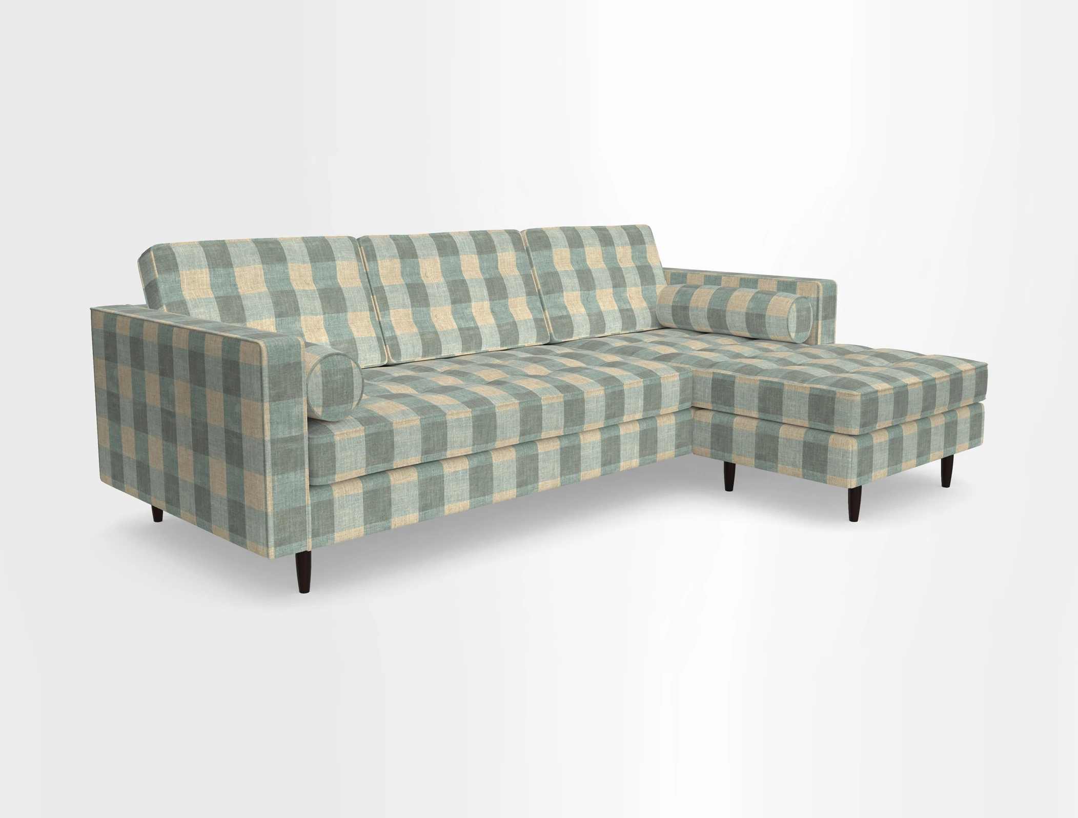 Marylebone LHF Corner Unit in Clever Tough And Eco Velvet Chrome