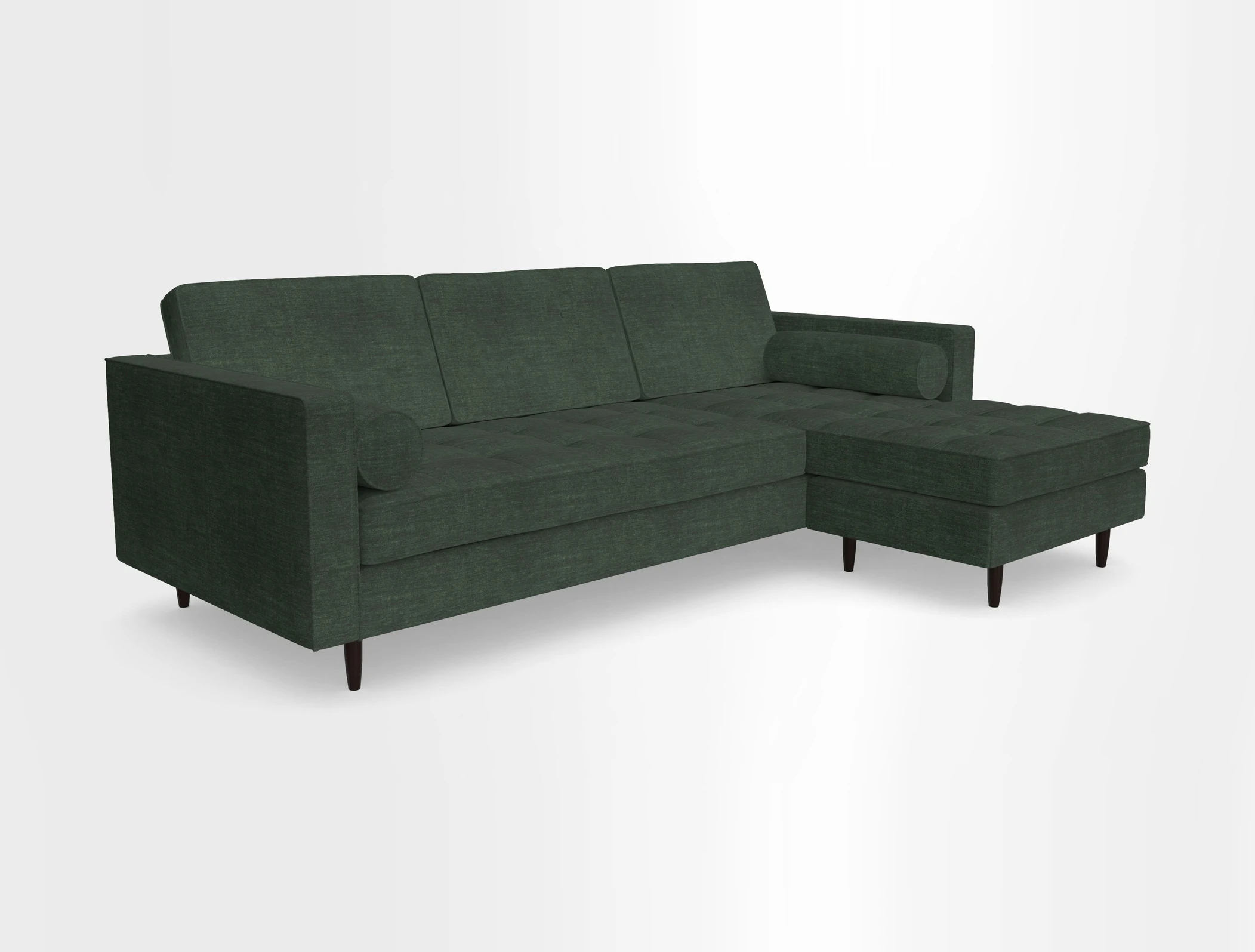 Marylebone LHF Corner Unit in Clever Tough And Eco Velvet Chrome