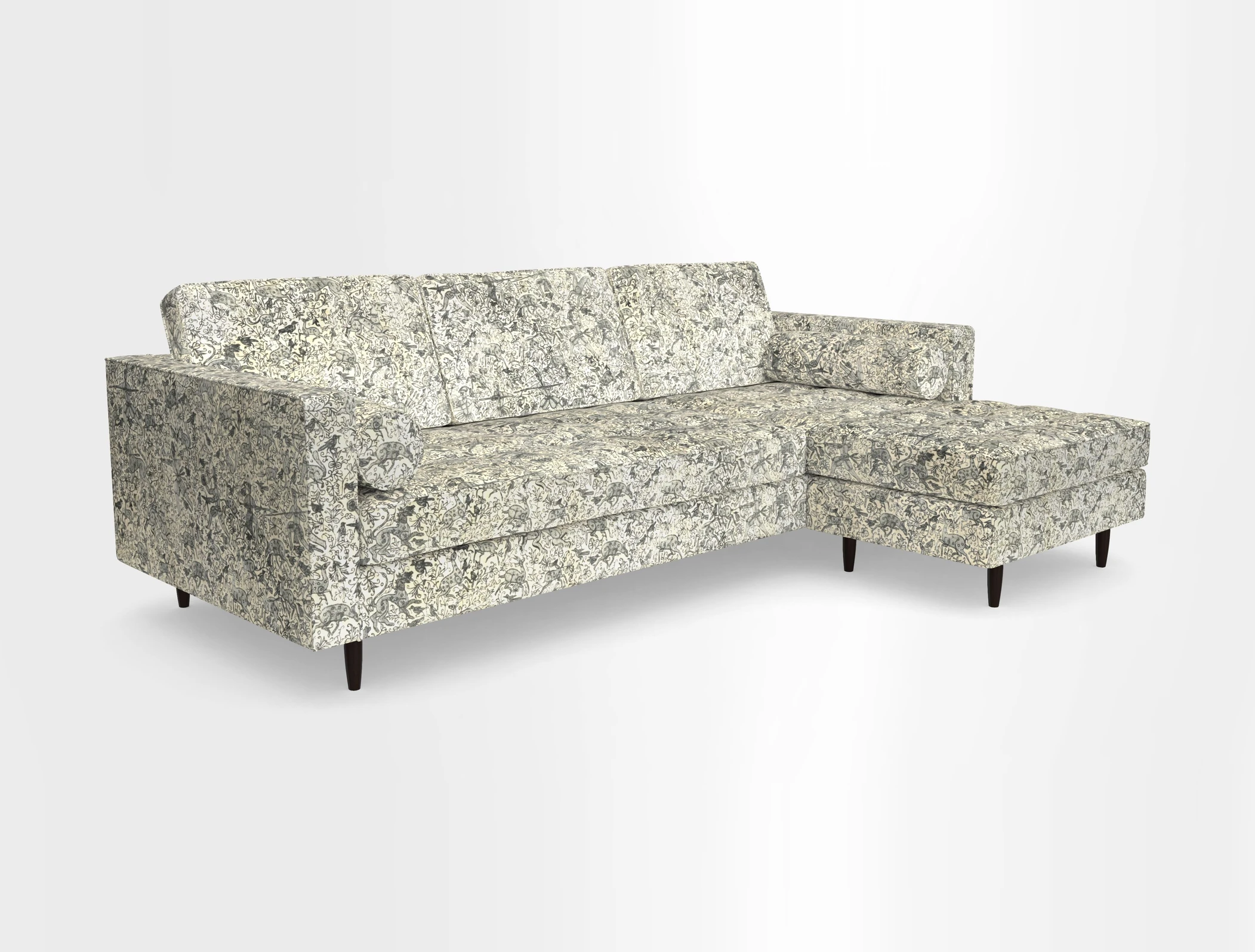Marylebone LHF Corner Unit in Clever Tough And Eco Velvet Chrome