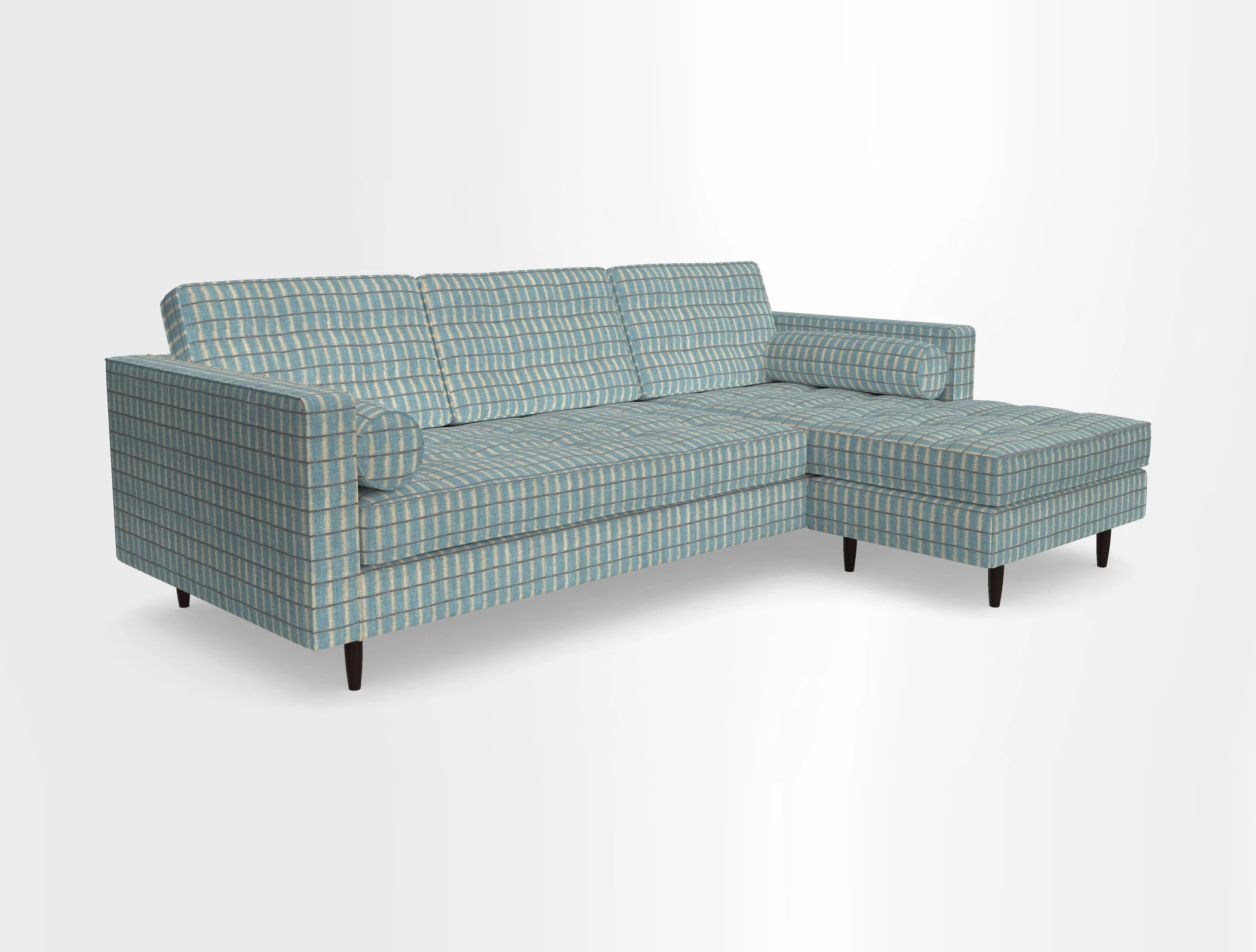 Marylebone LHF Corner Unit in Clever Tough And Eco Velvet Chrome