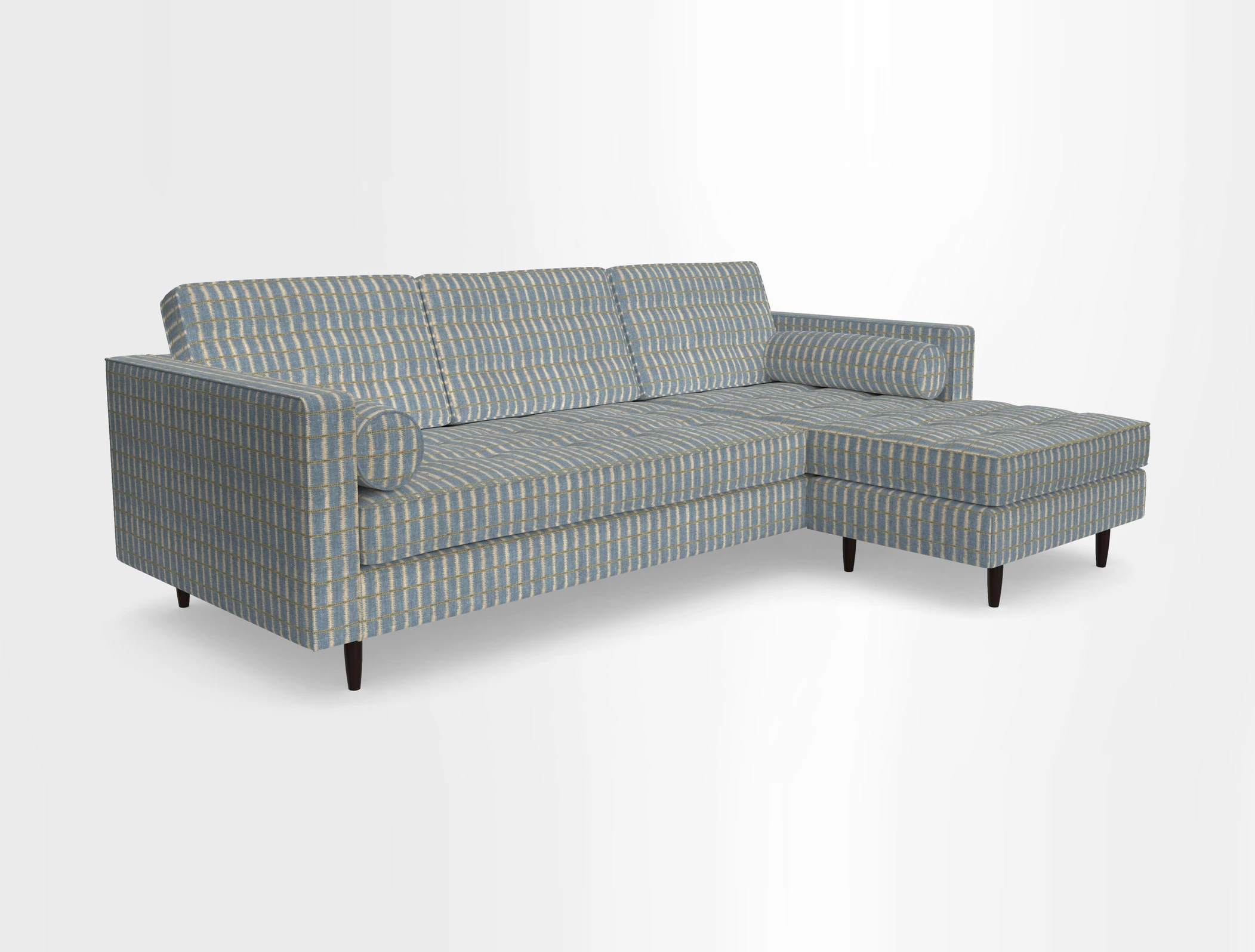 Marylebone LHF Corner Unit in Clever Tough And Eco Velvet Chrome