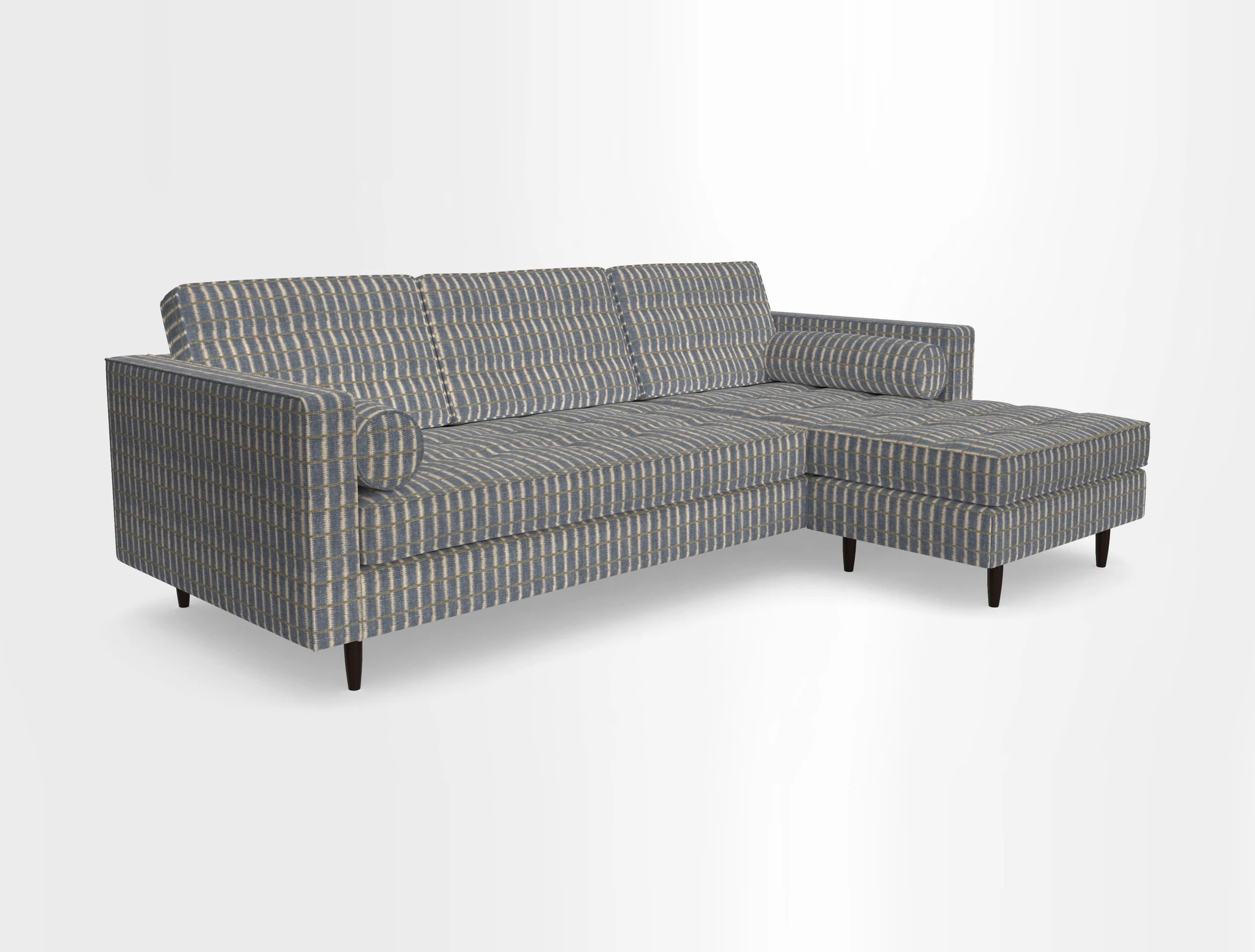 Marylebone LHF Corner Unit in Clever Tough And Eco Velvet Chrome