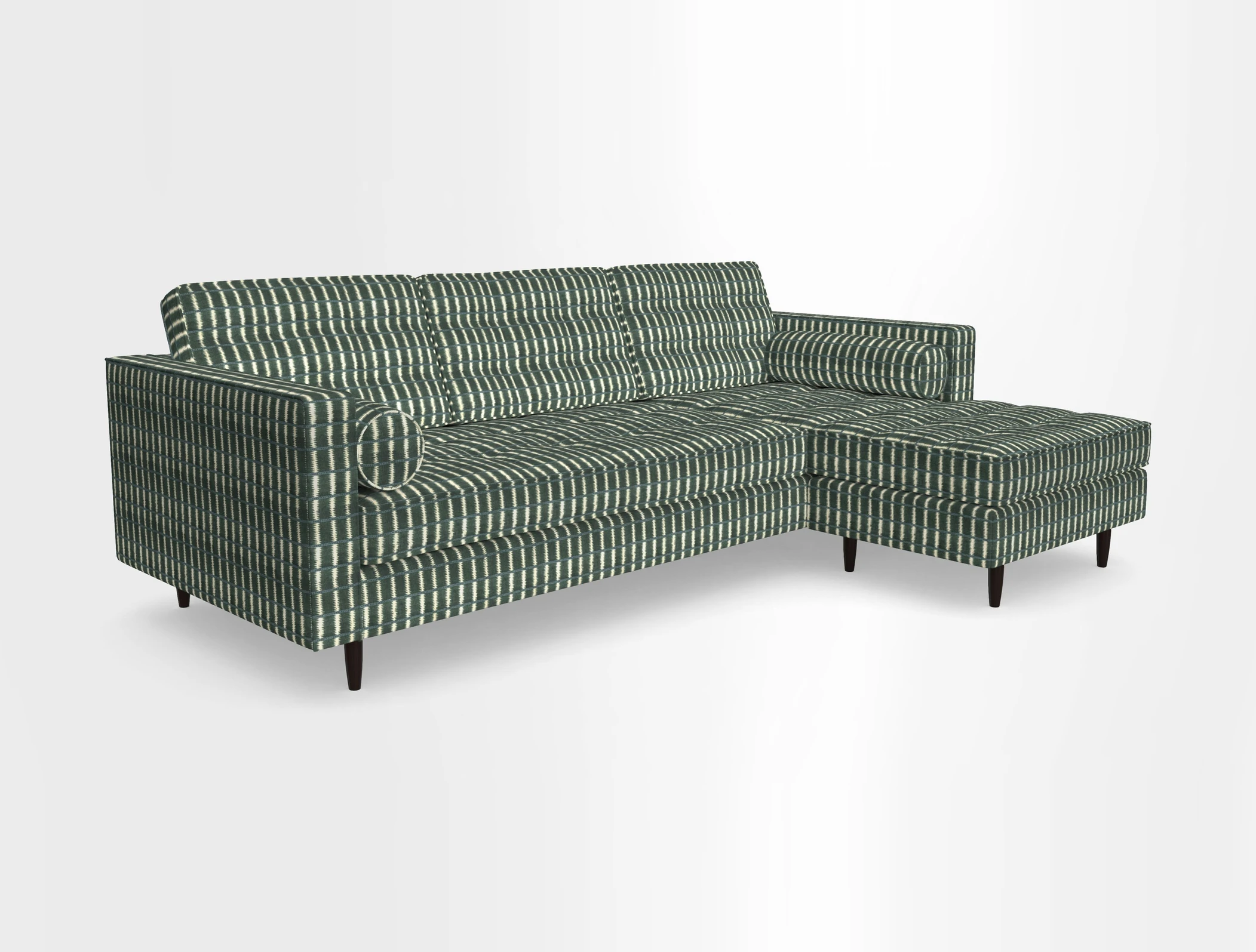 Marylebone LHF Corner Unit in Clever Tough And Eco Velvet Chrome