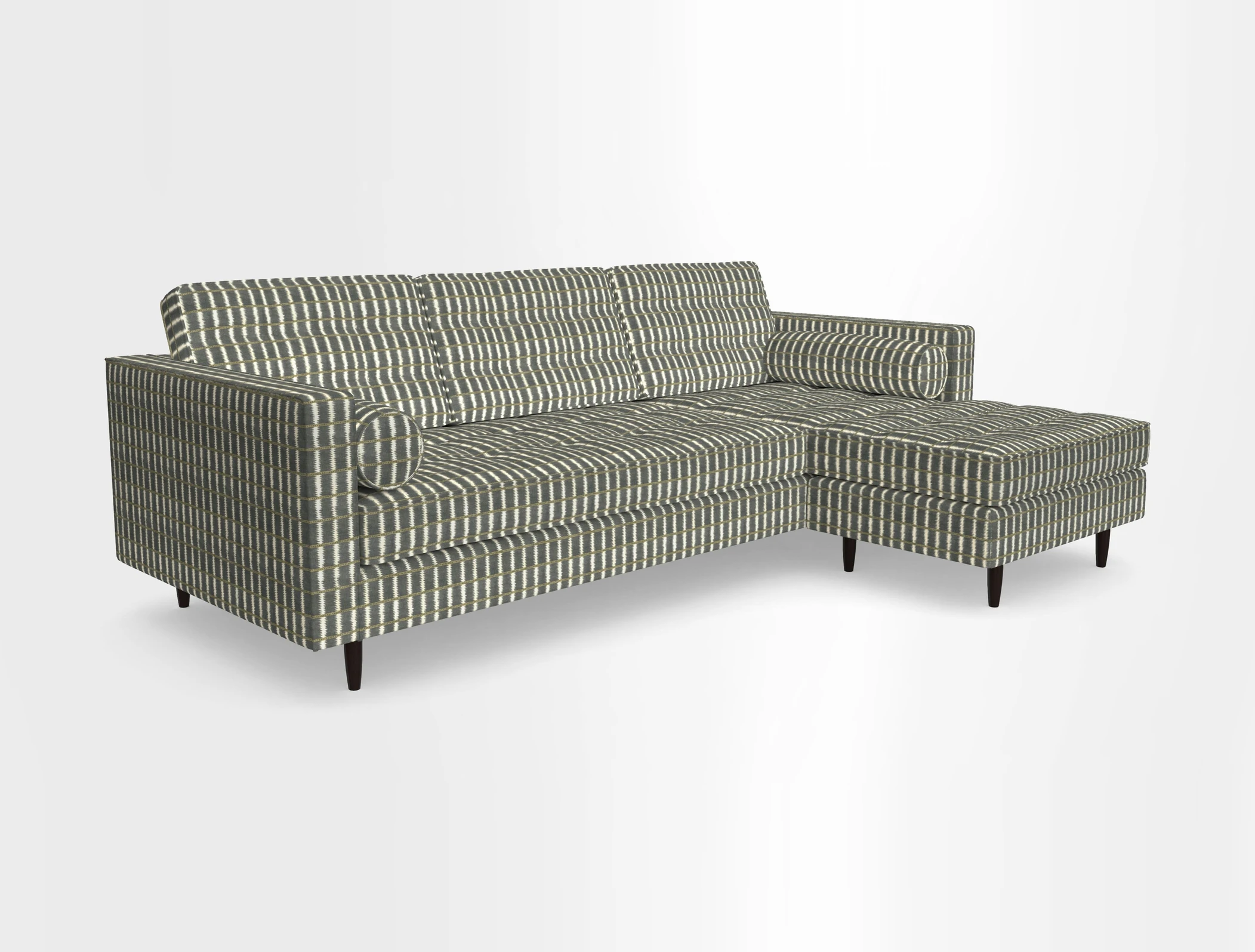 Marylebone LHF Corner Unit in Clever Tough And Eco Velvet Chrome