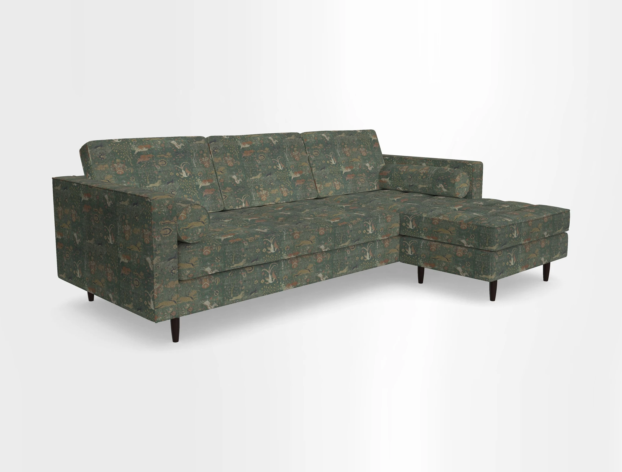 Marylebone LHF Corner Unit in Clever Tough And Eco Velvet Chrome
