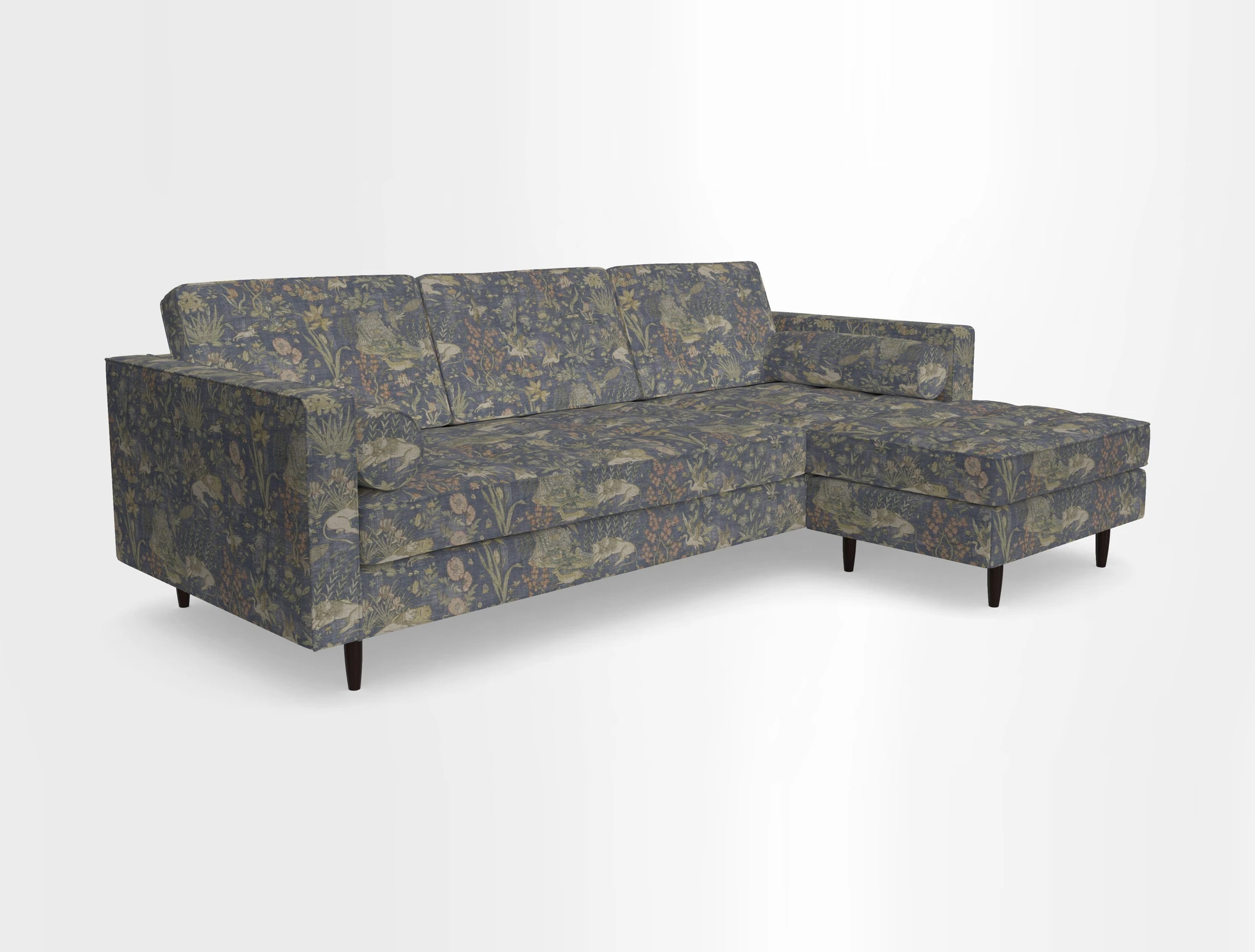 Marylebone LHF Corner Unit in Clever Tough And Eco Velvet Chrome