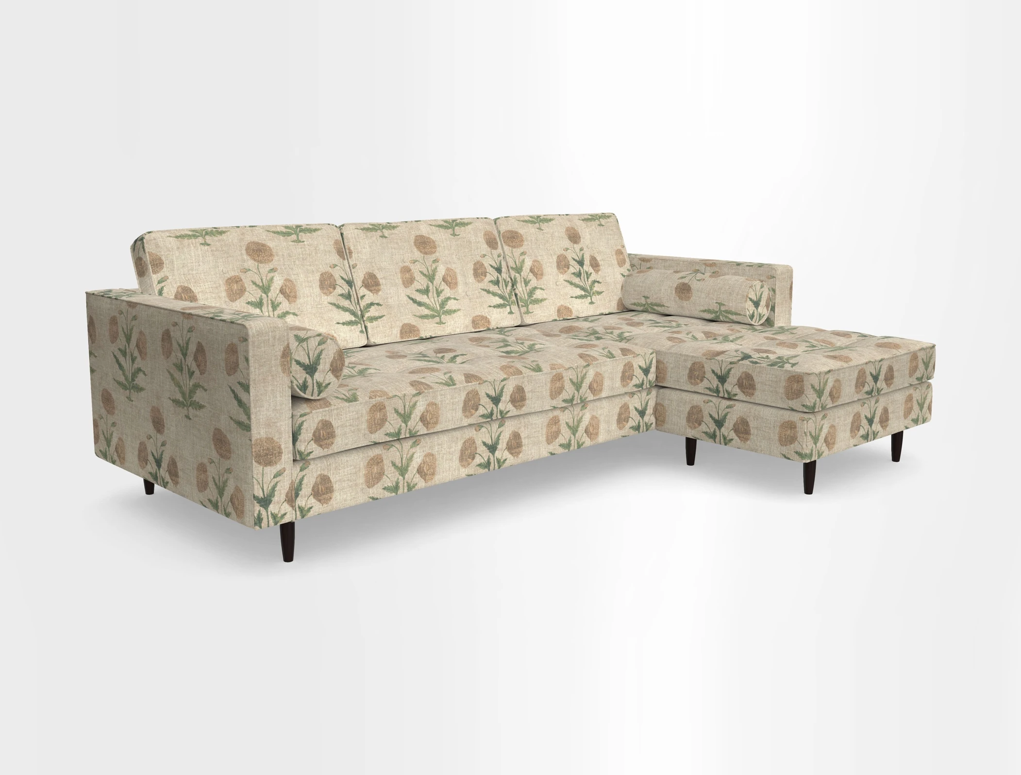 Marylebone LHF Corner Unit in Clever Tough And Eco Velvet Chrome