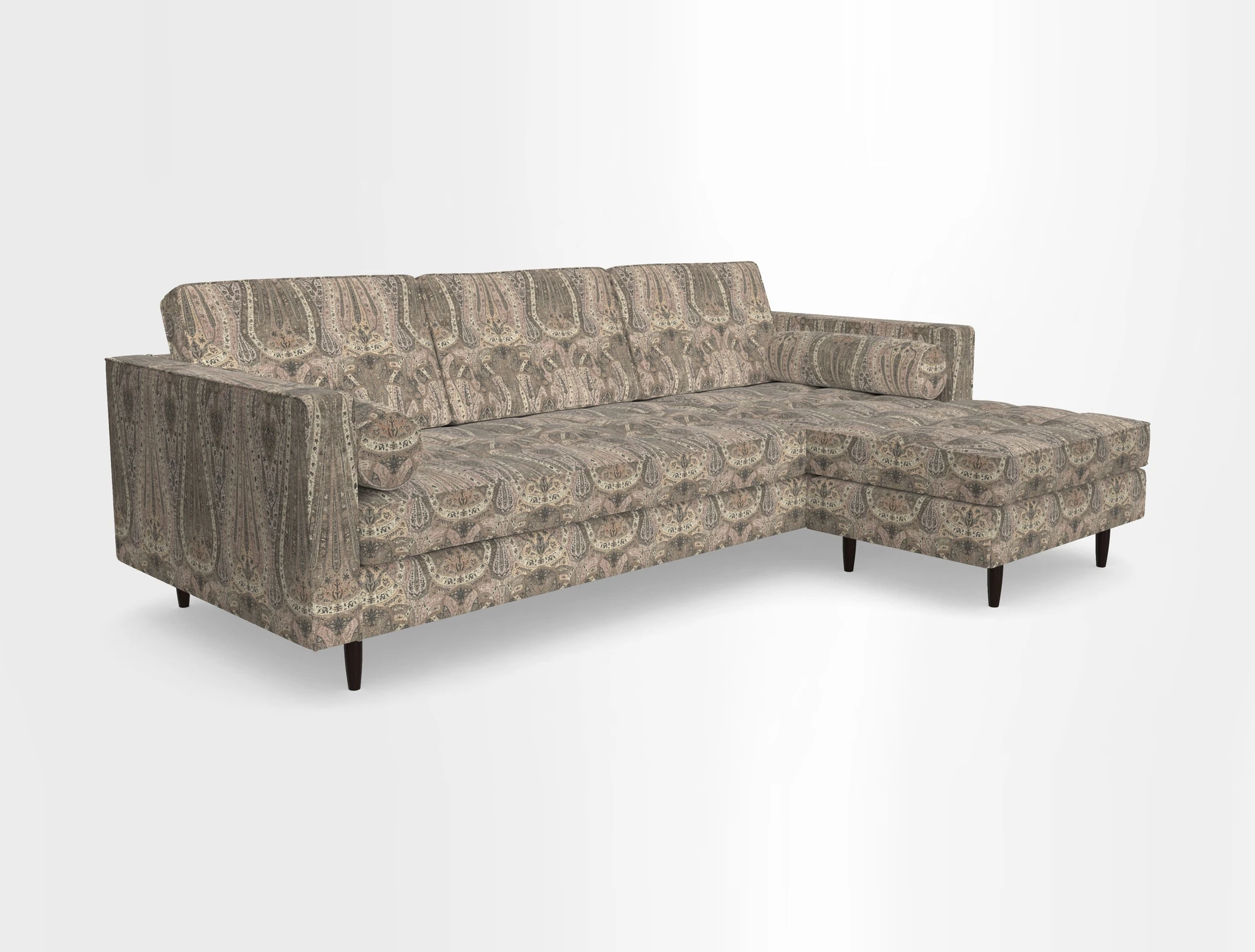 Marylebone LHF Corner Unit in Clever Tough And Eco Velvet Chrome